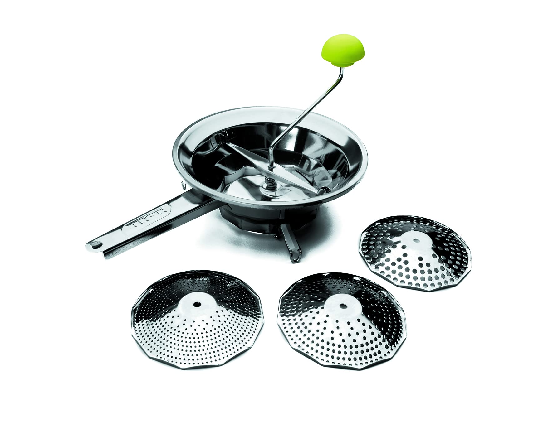 Ibili Clasica Food Mill Set With 3 Sieves, Stainless Steel, Silver, 20 X 9 X 8 Cm