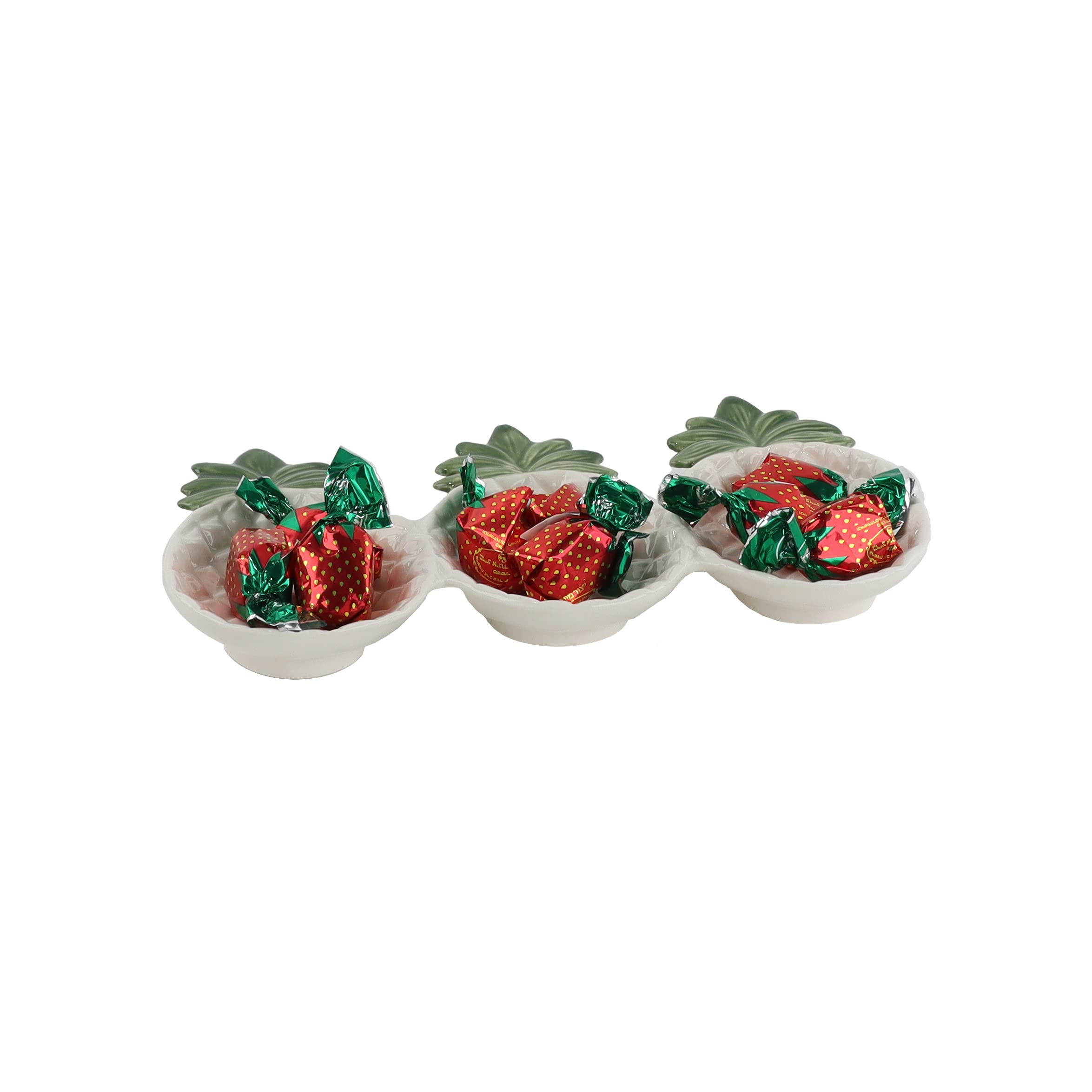 Three Section Snack Dish - Pineapple