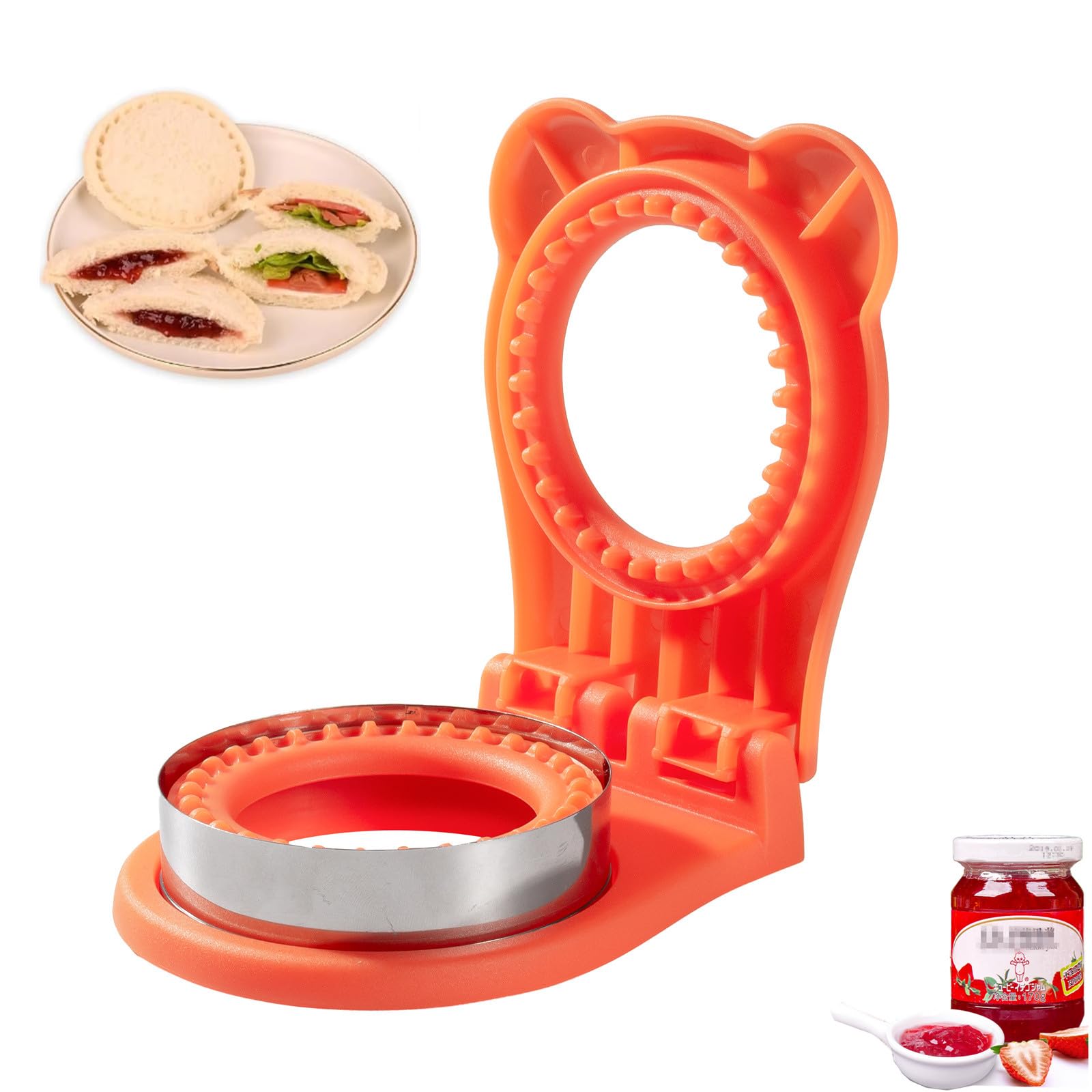 CHICHAUS Uncrustable Sandwich Maker,Sandwiches Pocket Circle Shape 3.7Inch Sandwich Cutter and Sealer,Sandwich Cutter for Kids B