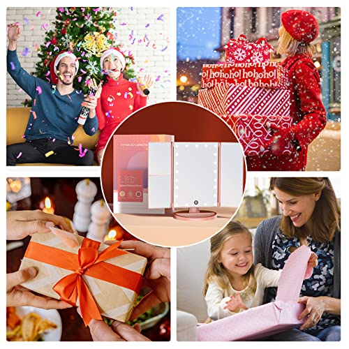 FASCINATE Lighted Makeup Mirror, Feature 21 Bright LED Lights, Dimmable Brightness, One Touch Power Switch, Multiple Magnifying