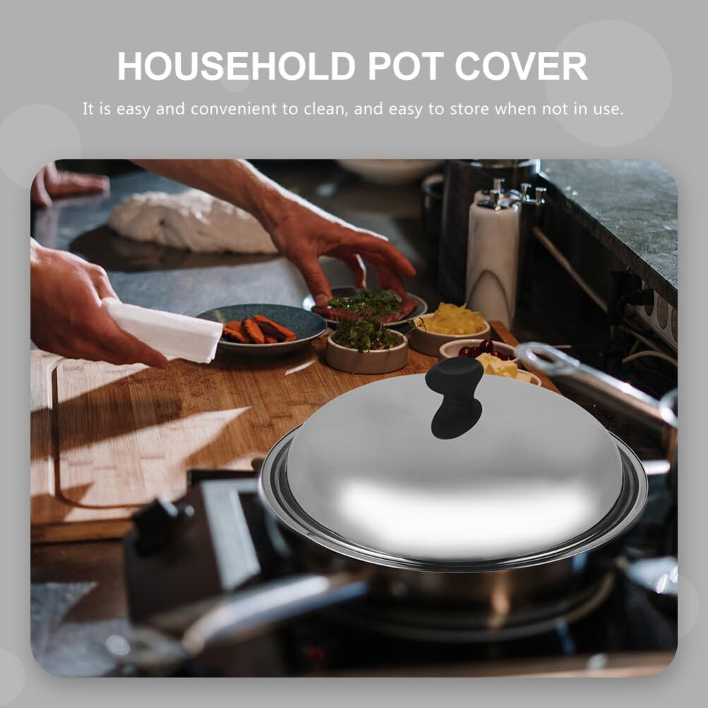 Tofficu 11 Inch Stainless Steel Pot Lid - Heat Resistant, Versatile, Easy to Clean, Silver Cover for Woks and Frying Pans