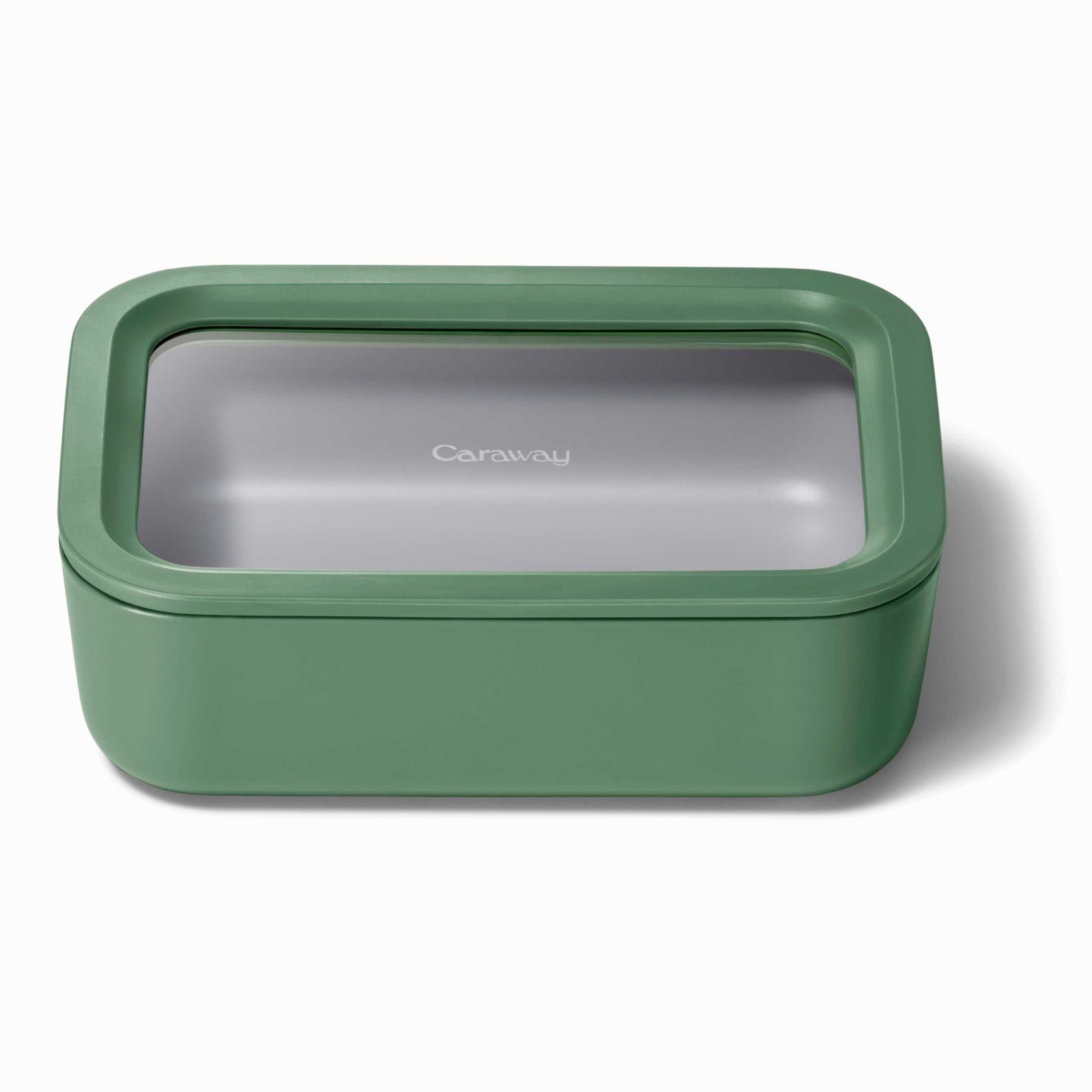 Caraway Glass Food Storage - 6.6 Cup Glass Container - Ceramic Coated Food Container - Non Toxic, Non Stick Lunch Box Container 