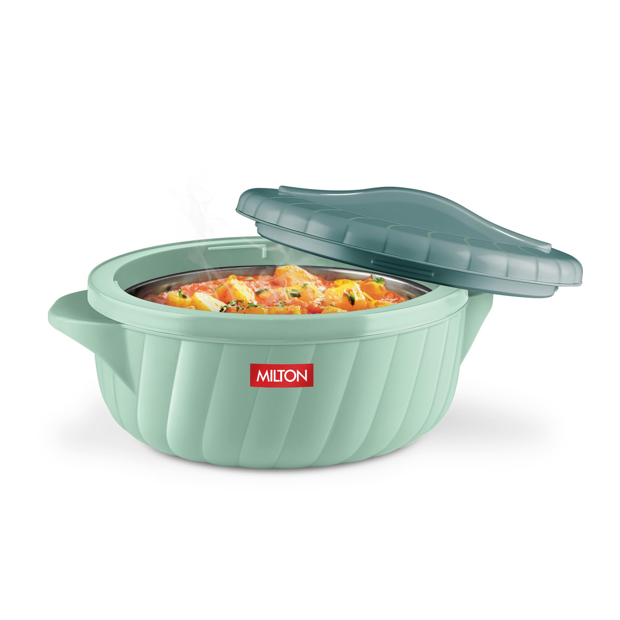 MILTON Flora 1000 Insulated Inner Steel Casserole for Roti, 750 ml, Hot Box for Kitchen, Hot Pot with Lid, Chapati Box, Roti Cas