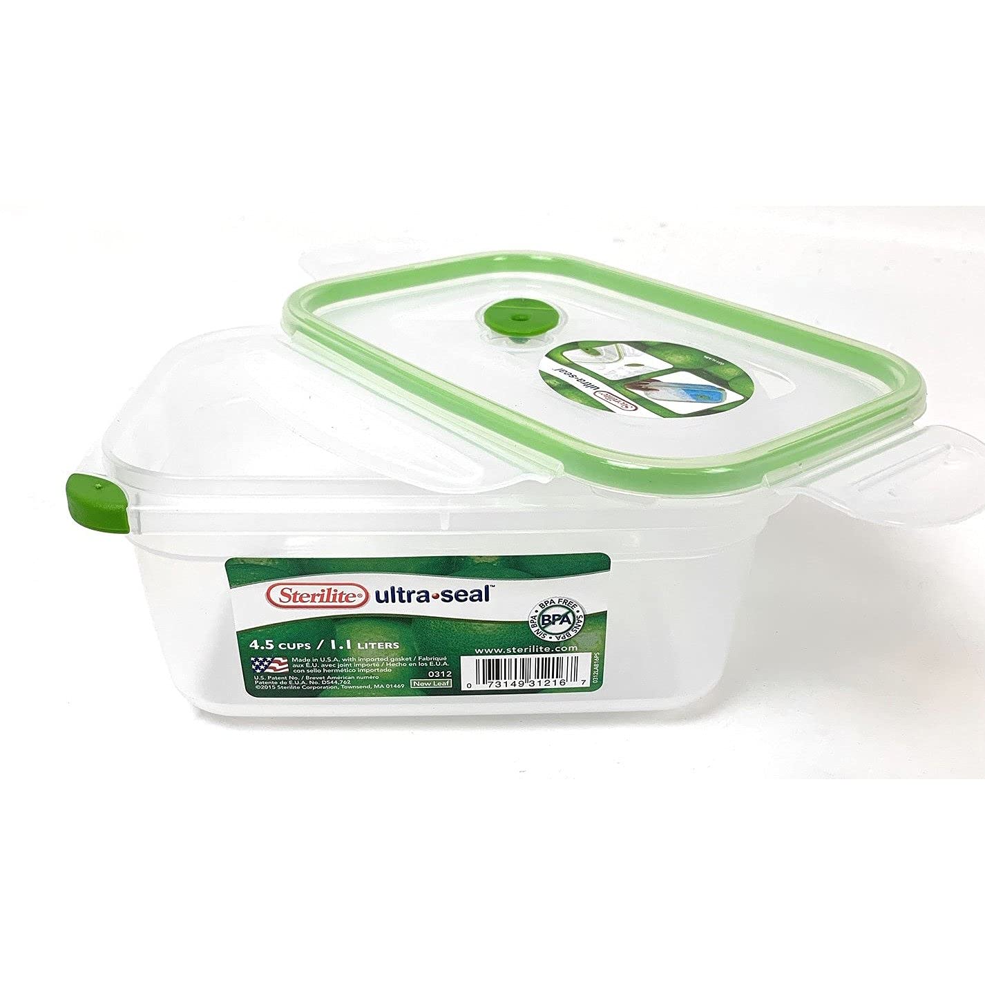 Sterilite Ultra-Seal 4.5 Cups Rectangle Container, New Leaf Color, Model B001KYHLQQ