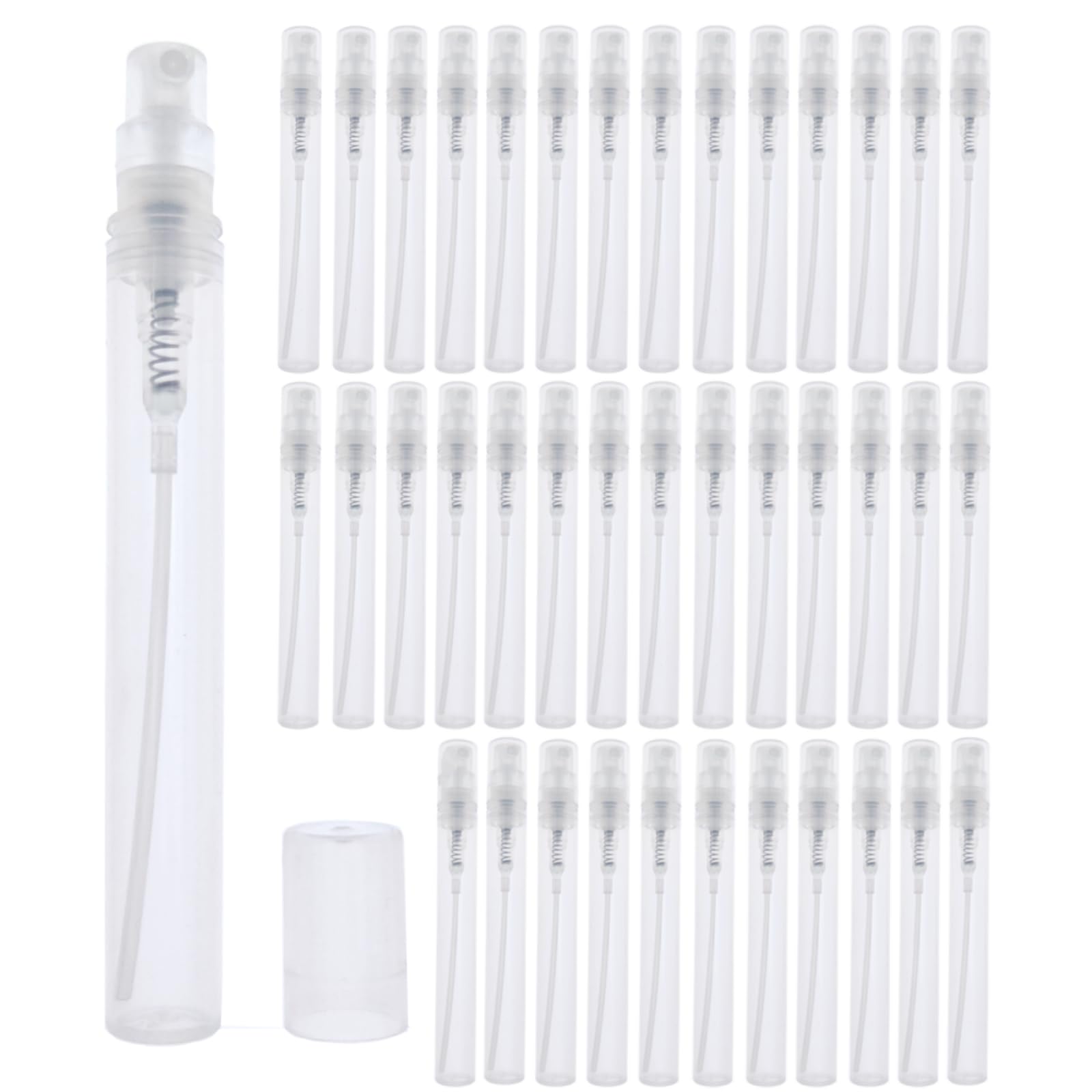 Rikwog 40Pcs Mini Spray Bottles, 5Ml Plastic Refillable Empty Fine Mist Perfume Bottles Portable Sample Spray Containers For Tra