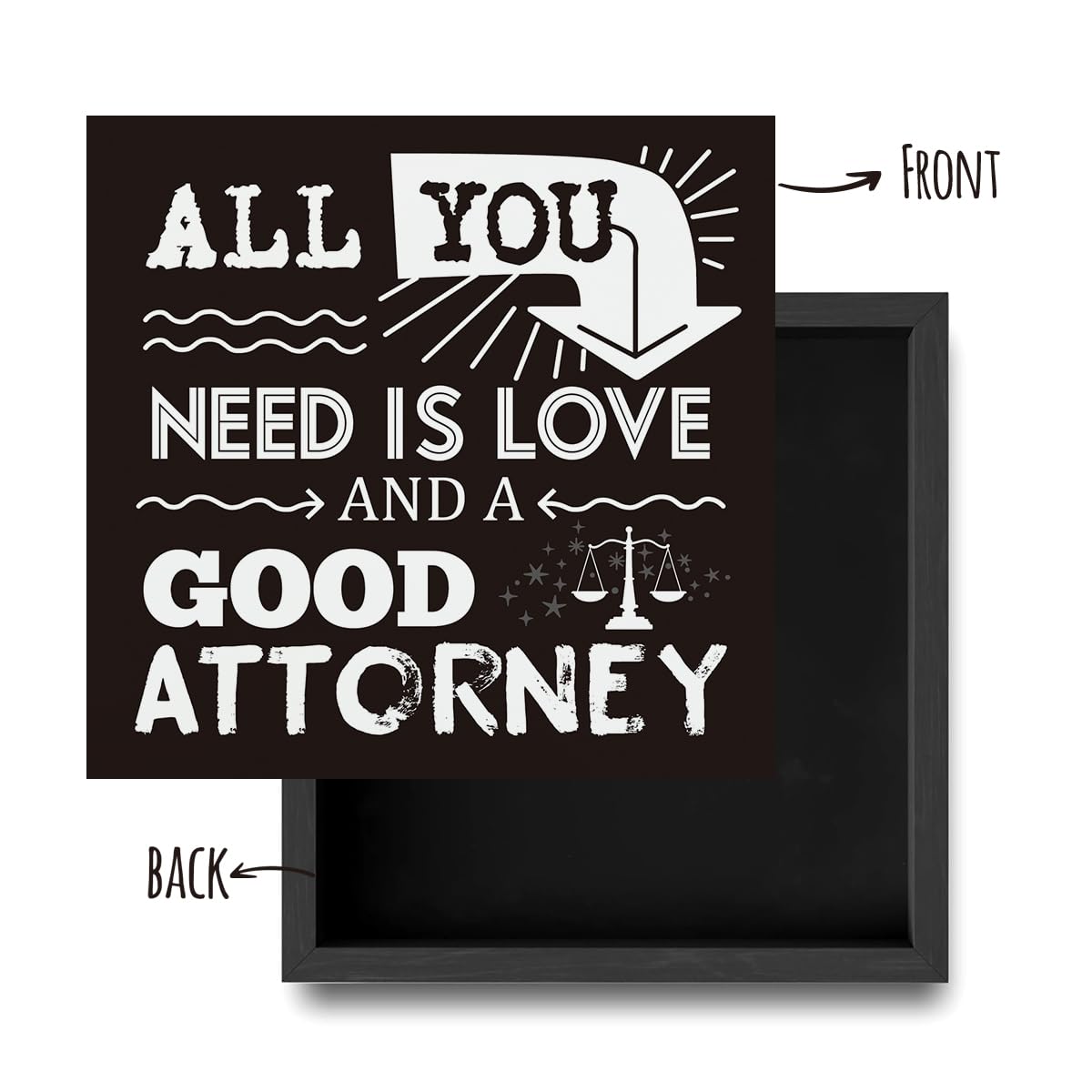 Summerjokes Funny Lawyer Gifts for Men Women, All You Need is Love and a Good Attorney Wooden Box Sign Home Office Desk Decor fo