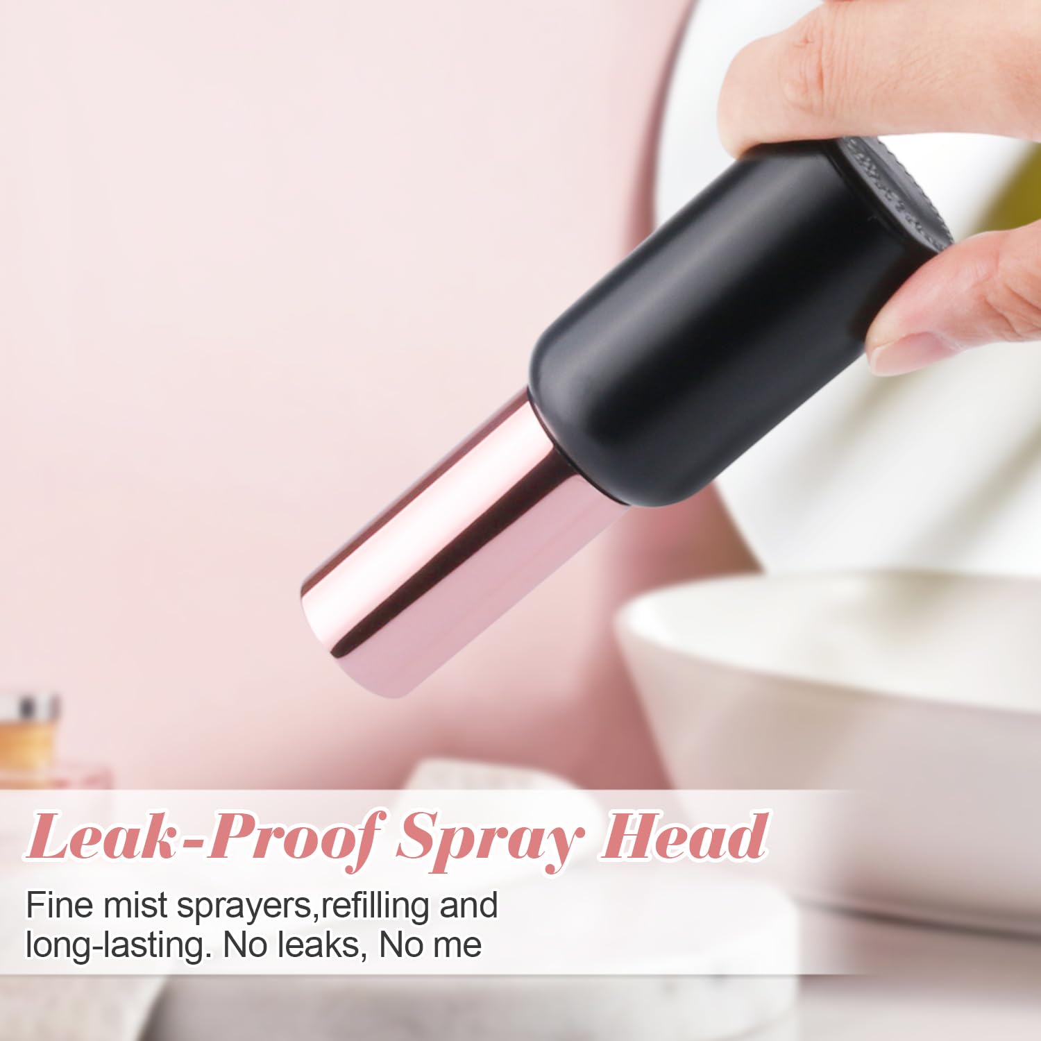 Dmuuudm 6 Pack 1 Oz Black Frosted Glass Spray Bottles,Empty Perfume Fine Mist Atomizer,Essential Oils,Body Sprays-Funnel&Pipette