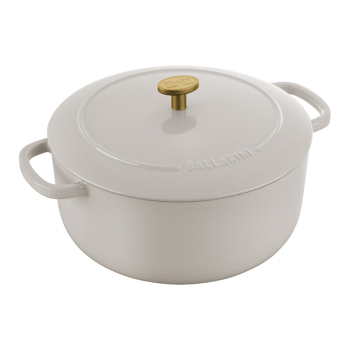 Ballarini Bellamonte Cast Iron Dutch Oven With Lid 4.25-Qt, Serves 4-4, Crema White