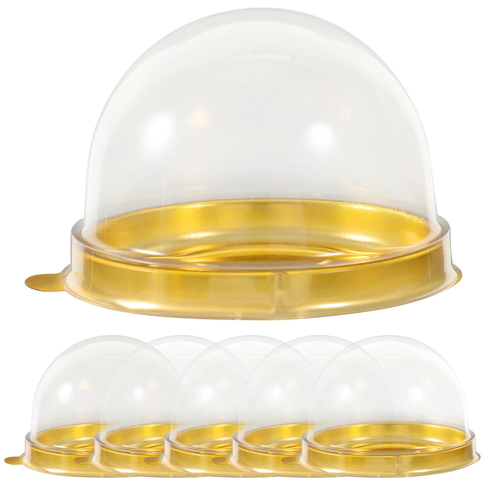 Nuobesty Clear Dome Box 50Pcs, Round Plastic Cupcake Holders Plastic Egg-Yolk Puff Mooncake Packing Box Container Mooncake Dome