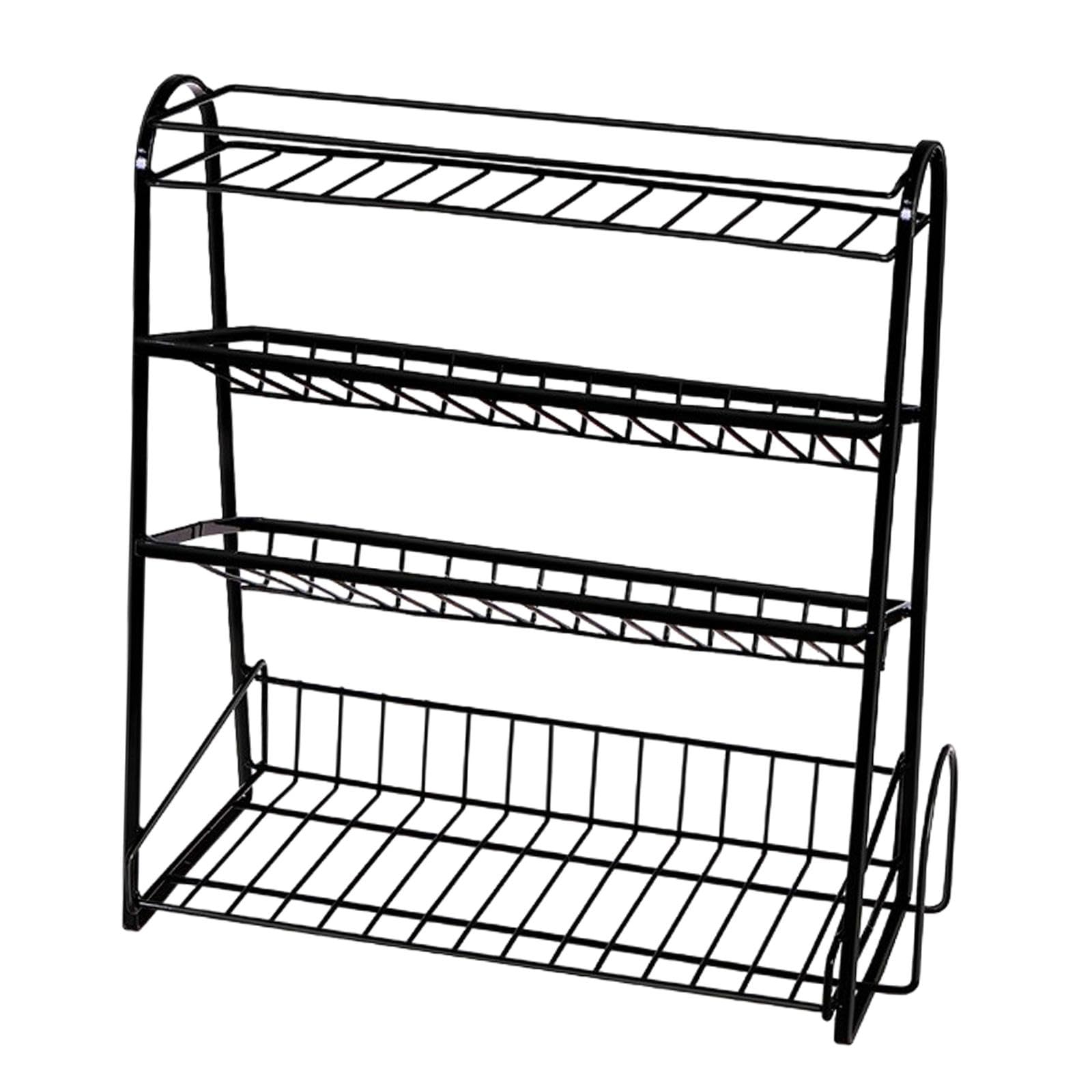 Myaddiction Spice Rack Organizer Portable Bathroom Vanity Organizer For Bathroom Cabinet Black