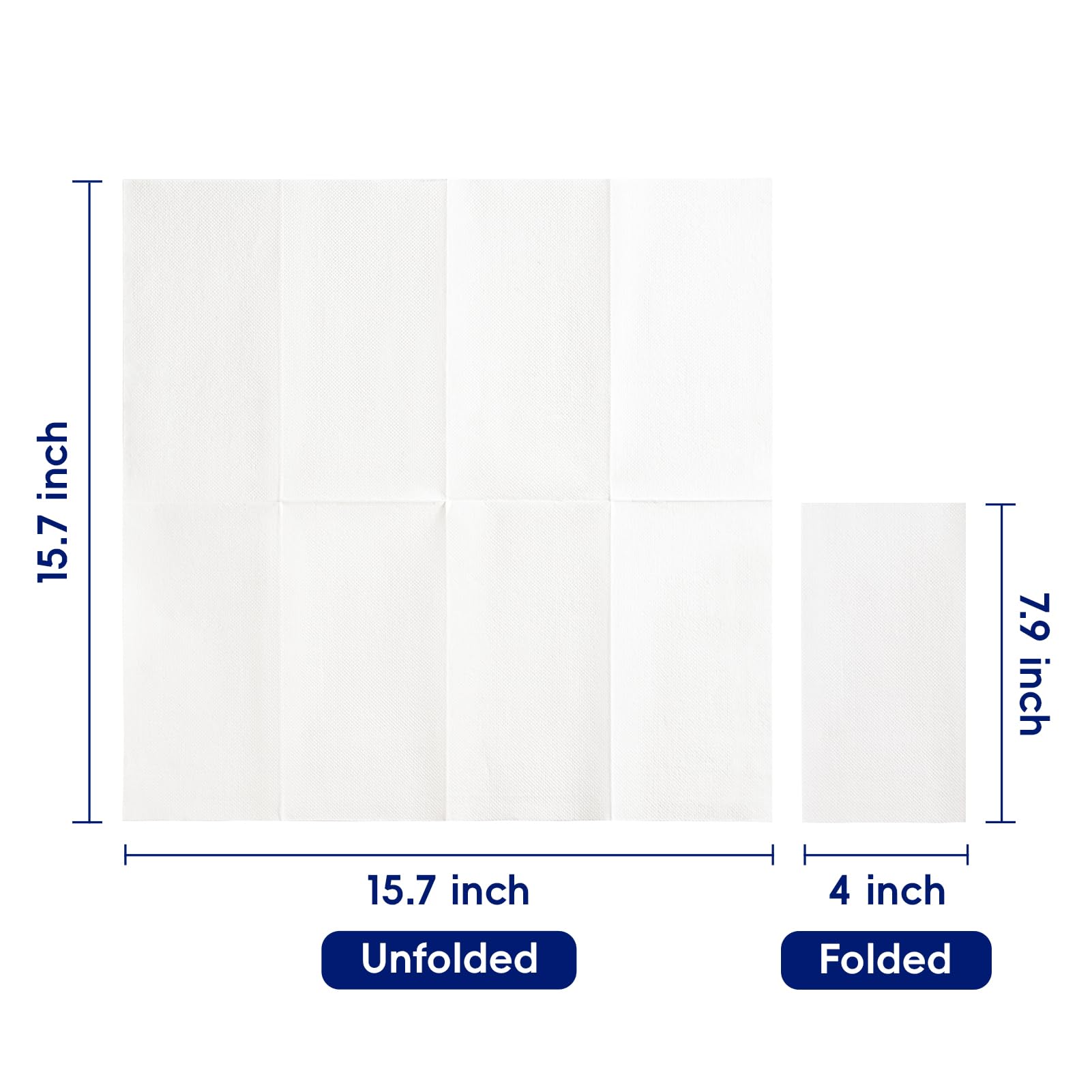 Jolly Chef 200 Pack Disposable Paper Napkins, Soft Bathroom Napkins For Guests, 2-Ply White Paper Hand Towels For Halloween, Wed