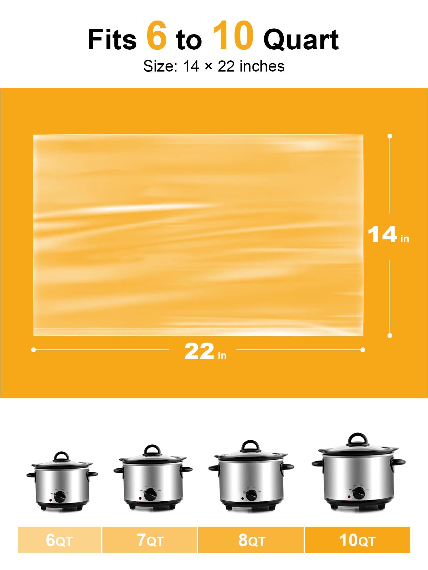 Smartake Slow Cooker Liners, Crock Pot Liners 14''X 22'' Crockpot Liners Disposable Oval Large, Crockpot Bags Liners Extra Large