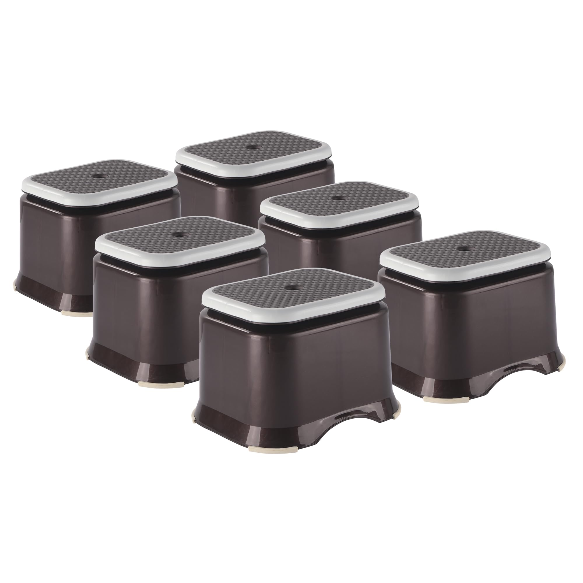 Kuber Industries Pack Of 6 Anti-Slip Bathroom Stool For Bathing | Comfortable Indoor & Outdoor Machiya For Sitting | Durable Adu
