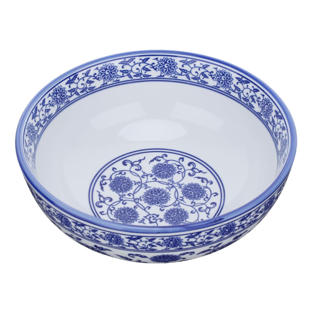 Amosfun Blue and White Porcelain Bowl 6.88 Inch Ceramic Soup Bowl for Home Use Traditional Chinese Style Dinnerware for Noodles 