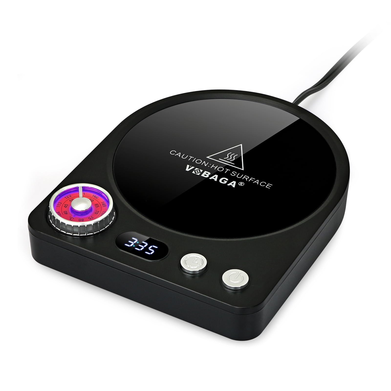 VOBAGA Coffee Mug Warmer with Smart Memory System & 9-Temperature Setting, Coffee Cup Warmer with Customize Timer & Precise Minu
