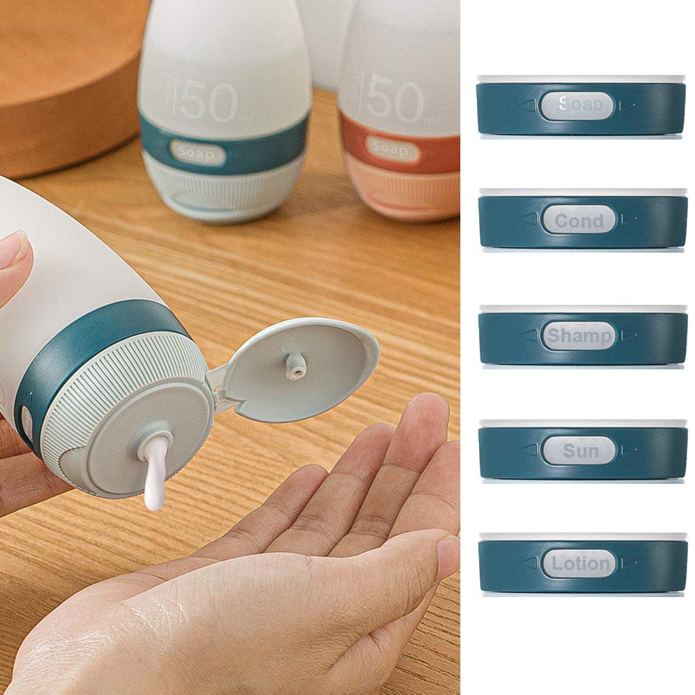 Jomihoney Silicone Travel Bottles, Leak Proof Squeezable Refillable Travel Accessories Toiletries Containers Travel Size Cosmeti