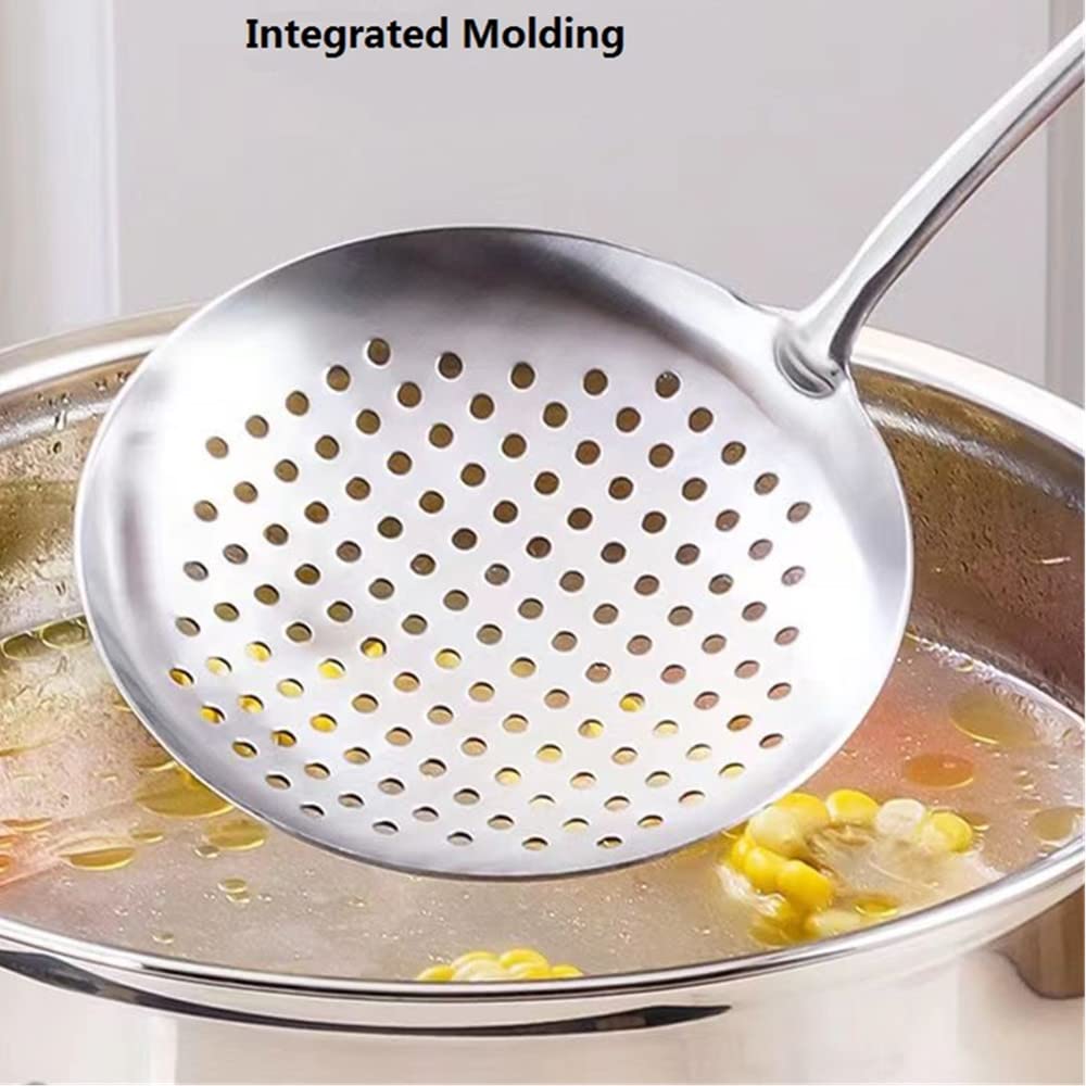 A  Houseware Skimmer Stainless Steel Large Slotted Spoon Colander Strainer Ladle For Cooking Heat Proof Hollow Handle Serving Ut