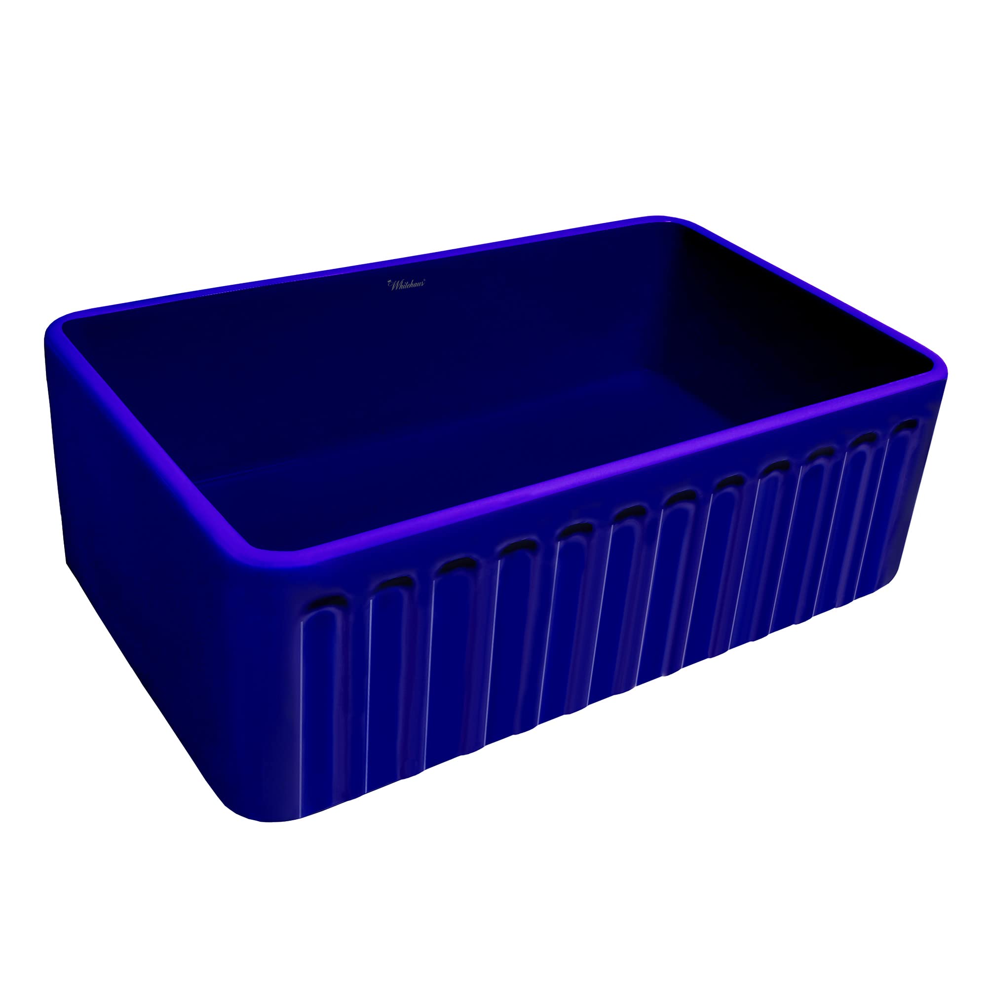 Whitehaus Whflgo3018-Blue Reversible Kitchen Fireclay Sink, 30 X 18 X 10, Sapphire Blue