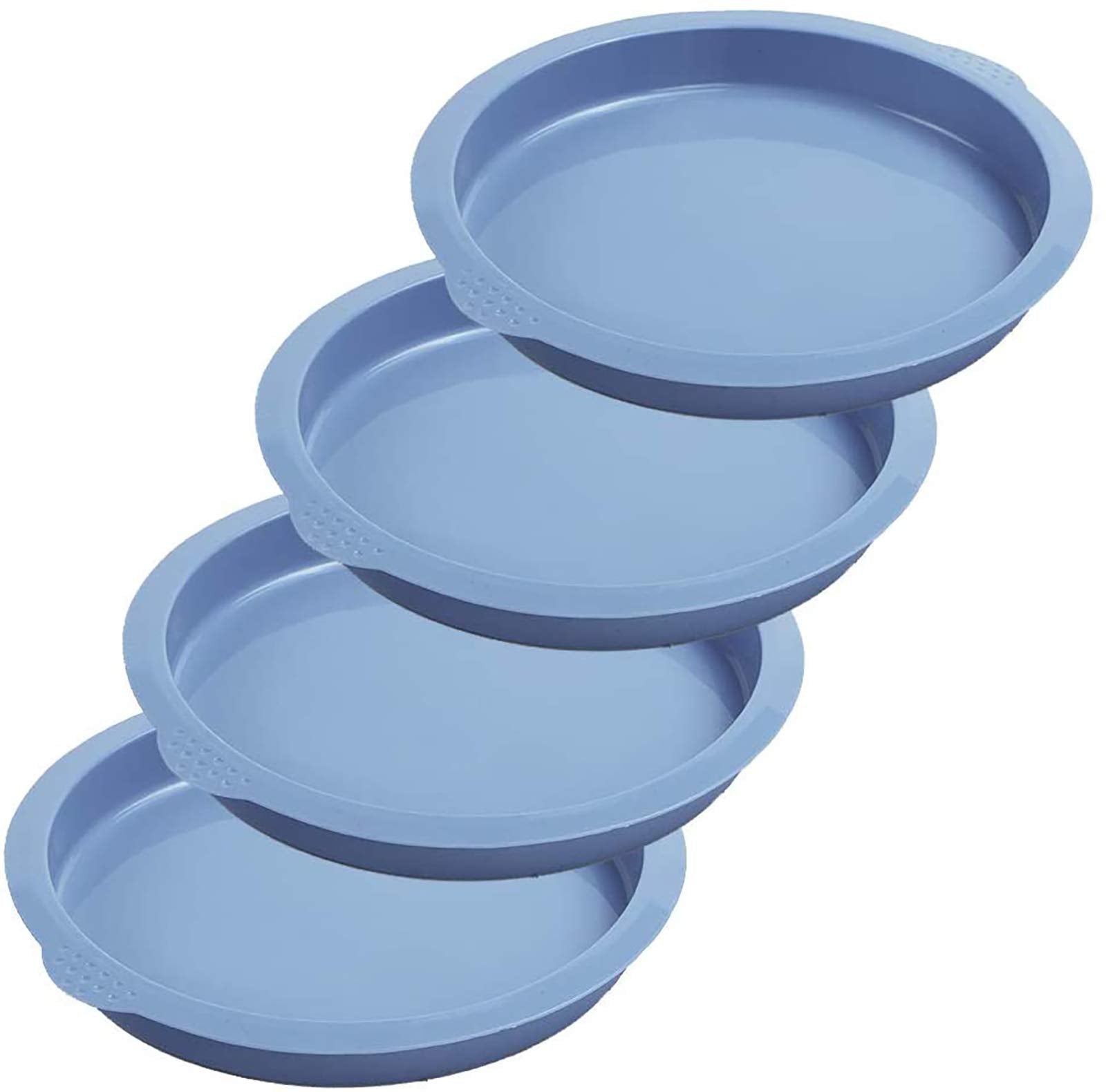 Webake Layer Cake Pans, 7 Inch Round Cake Pan Set, Silicone Cake Mold Versatile for Rainbow Cake Vegetable Pancake Taco Shell Pi