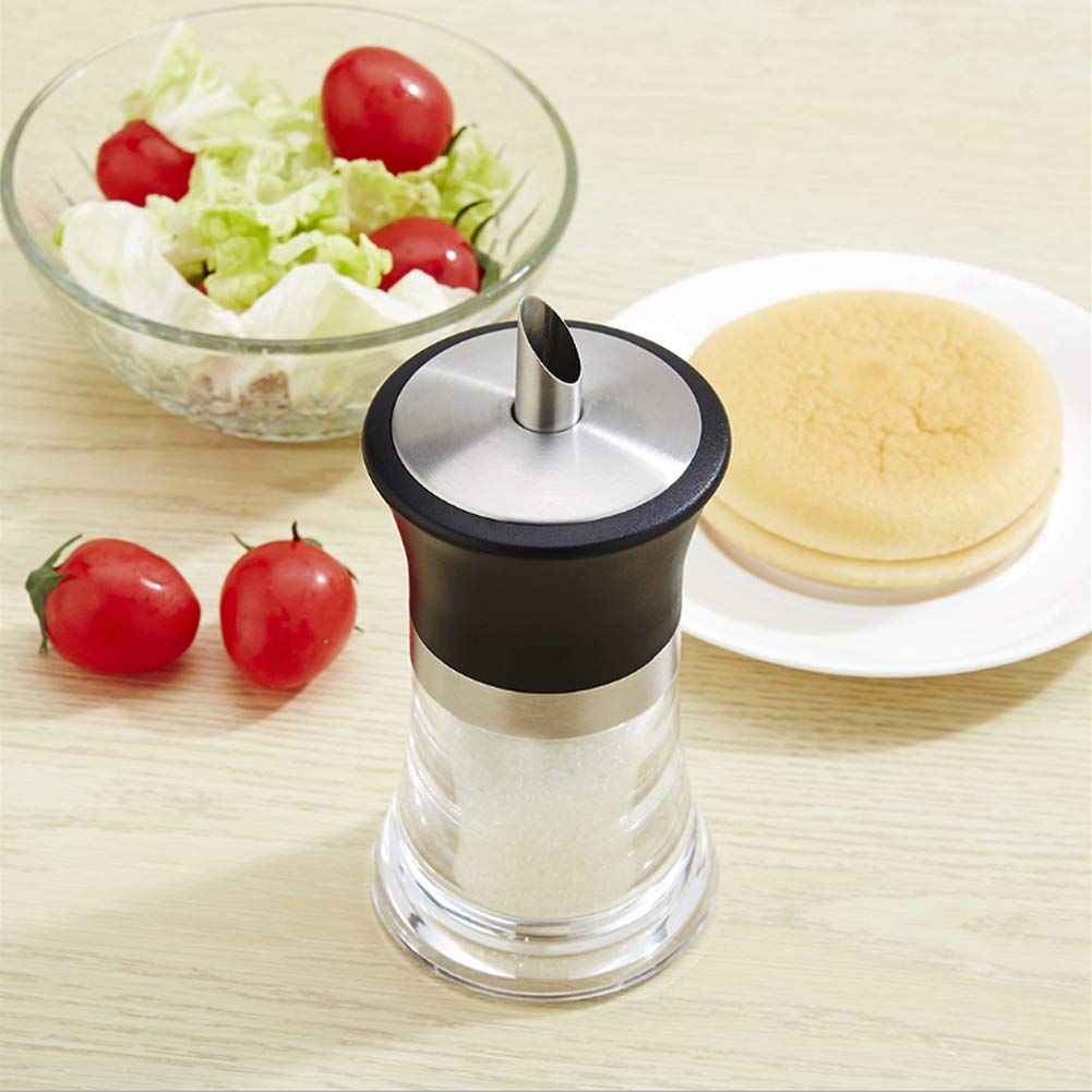 Sugar Dispenser & Shaker For Coffee Cereal Tea Baking With Pouring Spout And Lid For Easy Spoon Measuring Pour 100Ml Glass Jar C
