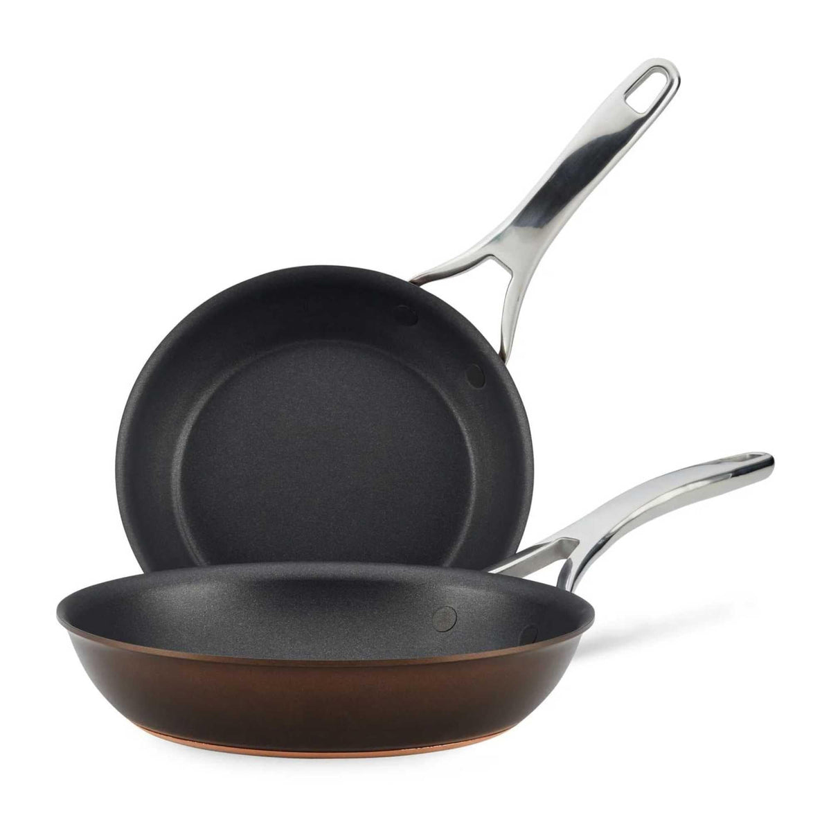 Anolon Nouvelle Copper Hard Anodized Nonstick Frying Pan Set / Fry Pan Set / Hard Anodized Skillet Set - 8.5 Inch And 10 Inch, B