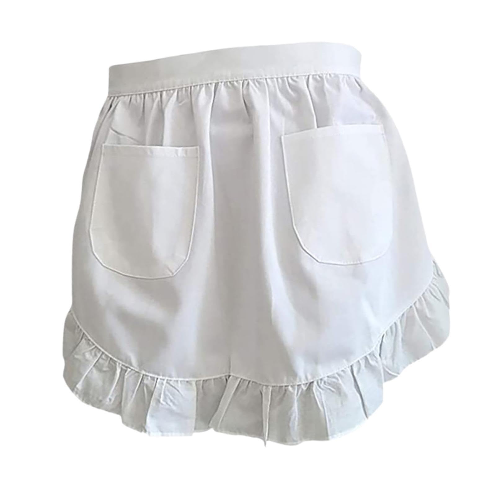 Trendynest Half Apron Elegant Cooking Apron Short Half Waist Apron For Adults Woman Man White | Home & Garden | Kitchen, Dining