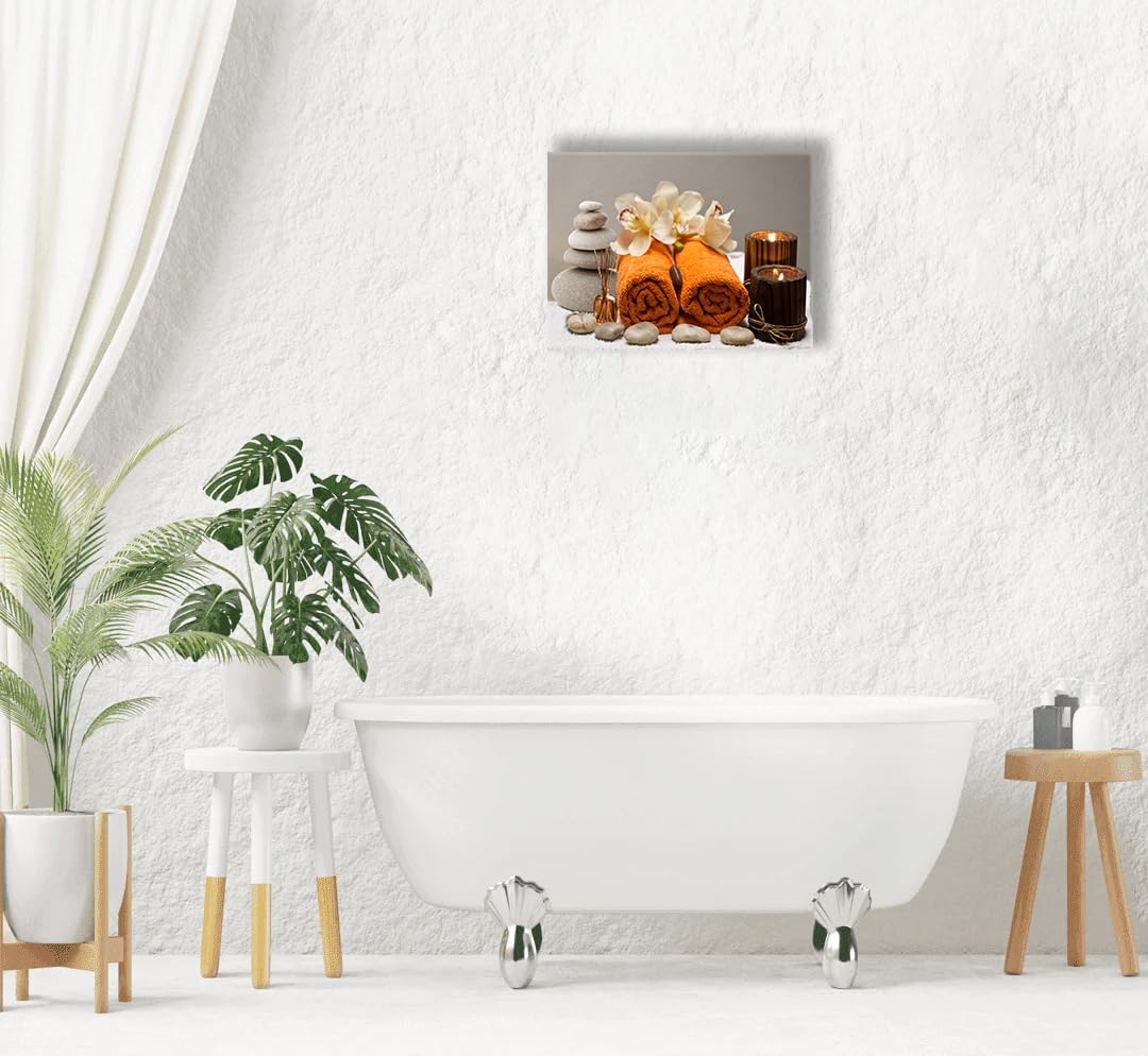 Remzoke Bathroom Wall Art Zen Bathroom Decor Zen Meditation Stone Canvas Prints Bathroom Pictures For Wall Zen Spa Painting Mode