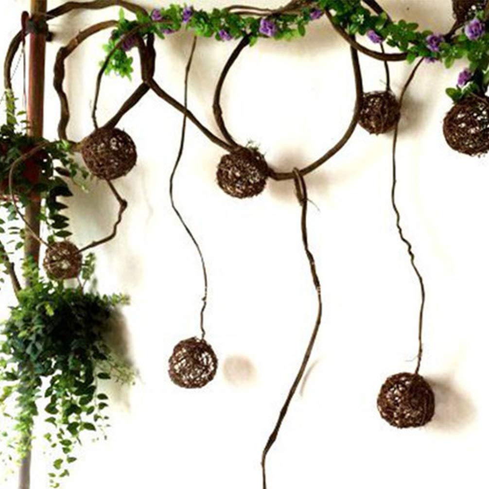 Healifty Vine Decor Balls 10pcs Rattan Decorative Ornaments for Wedding Cafe Bar