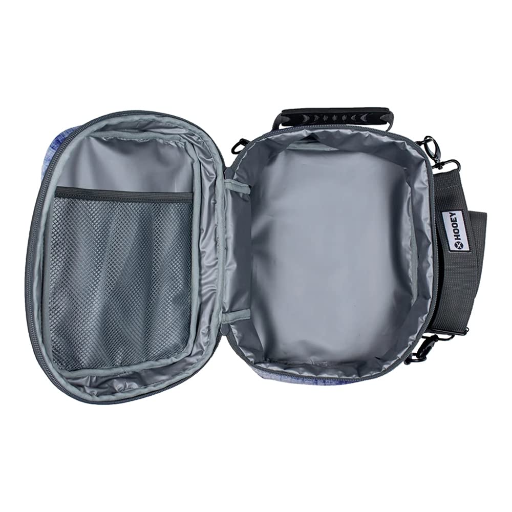 Hooey Waterproof Liner Mesh Pockets Collapsible Lunch Box With Handle And Strap (Navy/White)