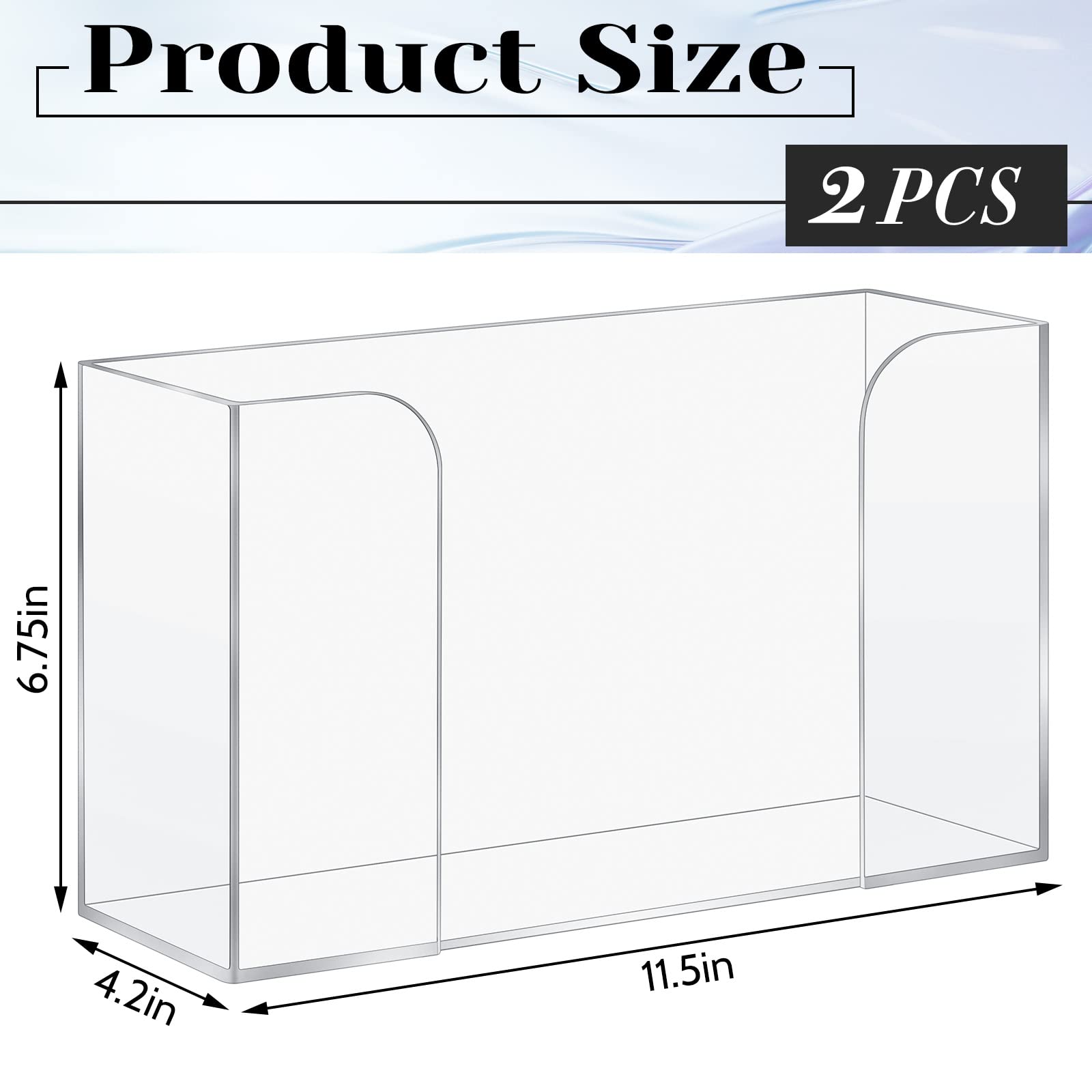 Deekin Paper Towel Dispenser Countertop Acrylic Folded Paper Towel Holder, 11.4'' W X 4.2'' D X 6.7'' H, Clear Guest Napkin Disp