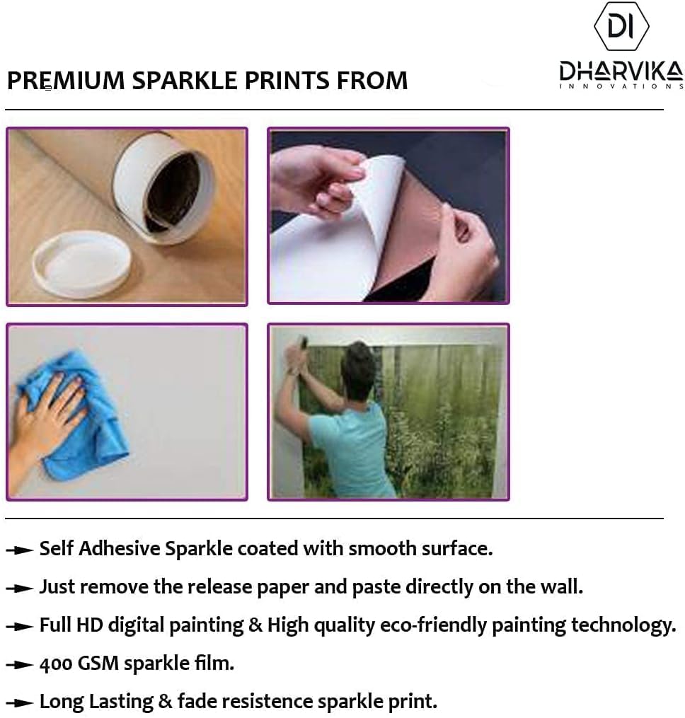 Dharvika Innovations Lord Shiva Adhesive Vinyl Wall Poster, Sparkle Coated Lamination, 24 X 36 Inch