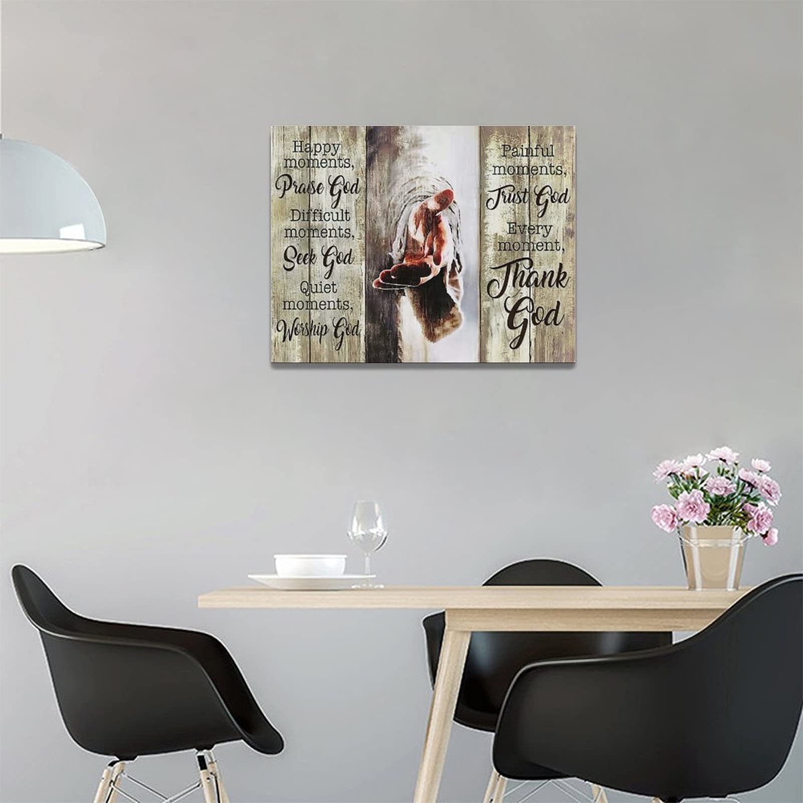 Amazing Jesus Poster Christian Religious Canvas Wall Art Every Moment Thank God Painting Christ Pictures Prints Hand Of God Artw