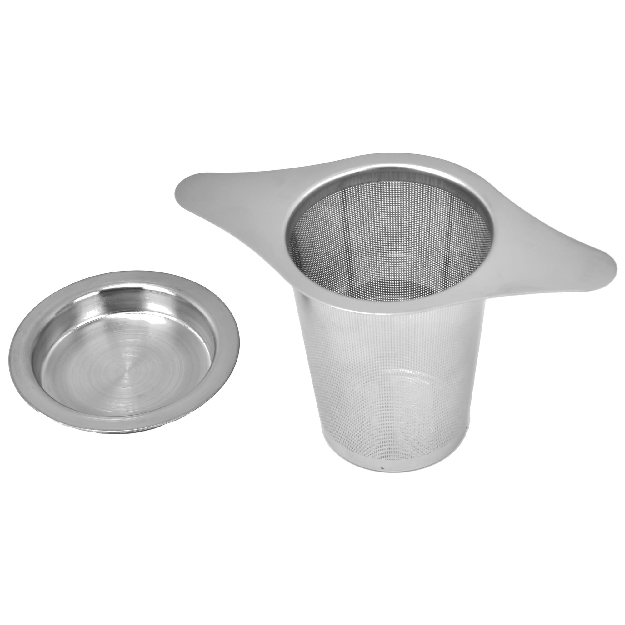 Nkove Stainless Steel Tea Infuser with Lid - Fits Mugs, Cups & Teapots, Silver, Model NK-A5