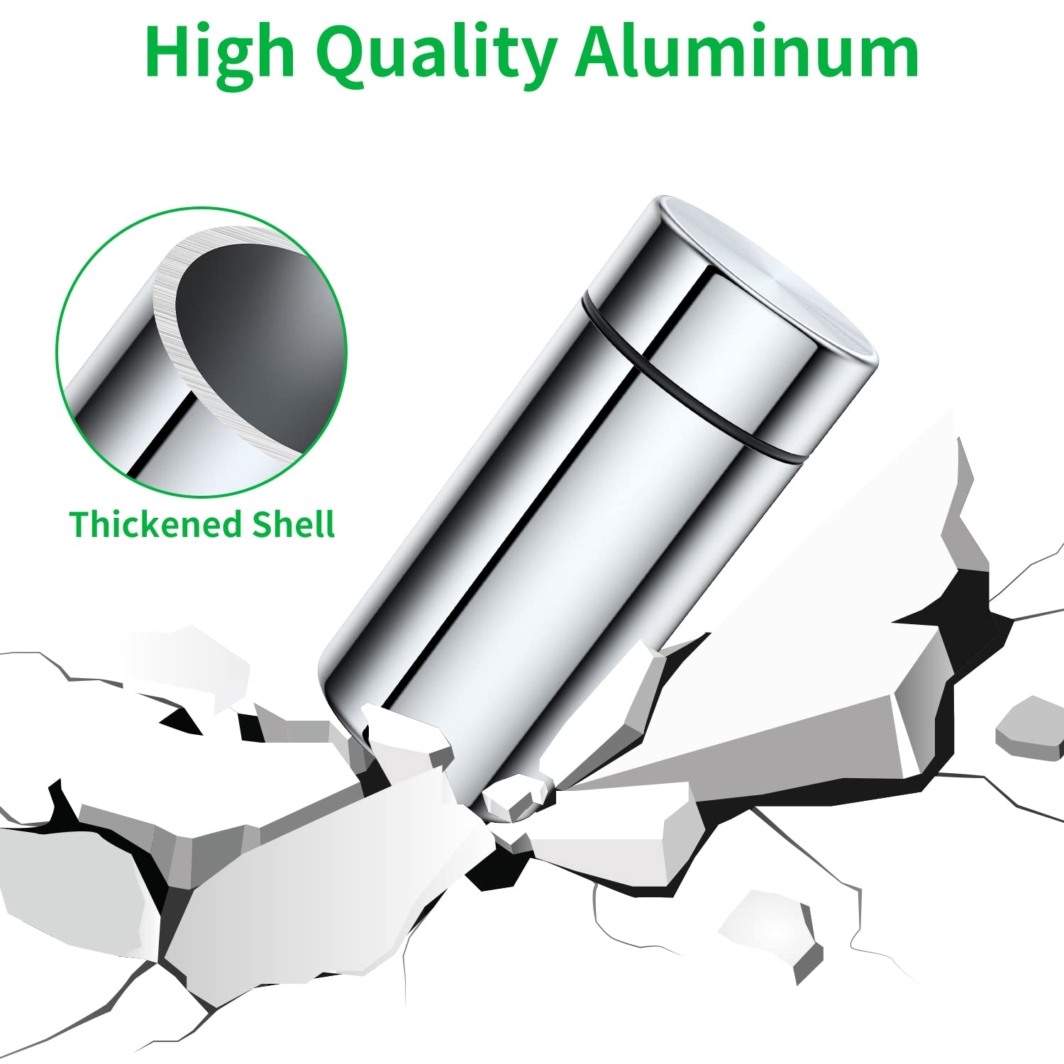 Portable Aluminum Storage Jar 3-Pack,Airtight Smell Proof Container, Metal Waterproof Small Bottle Multipurpose Container For Co