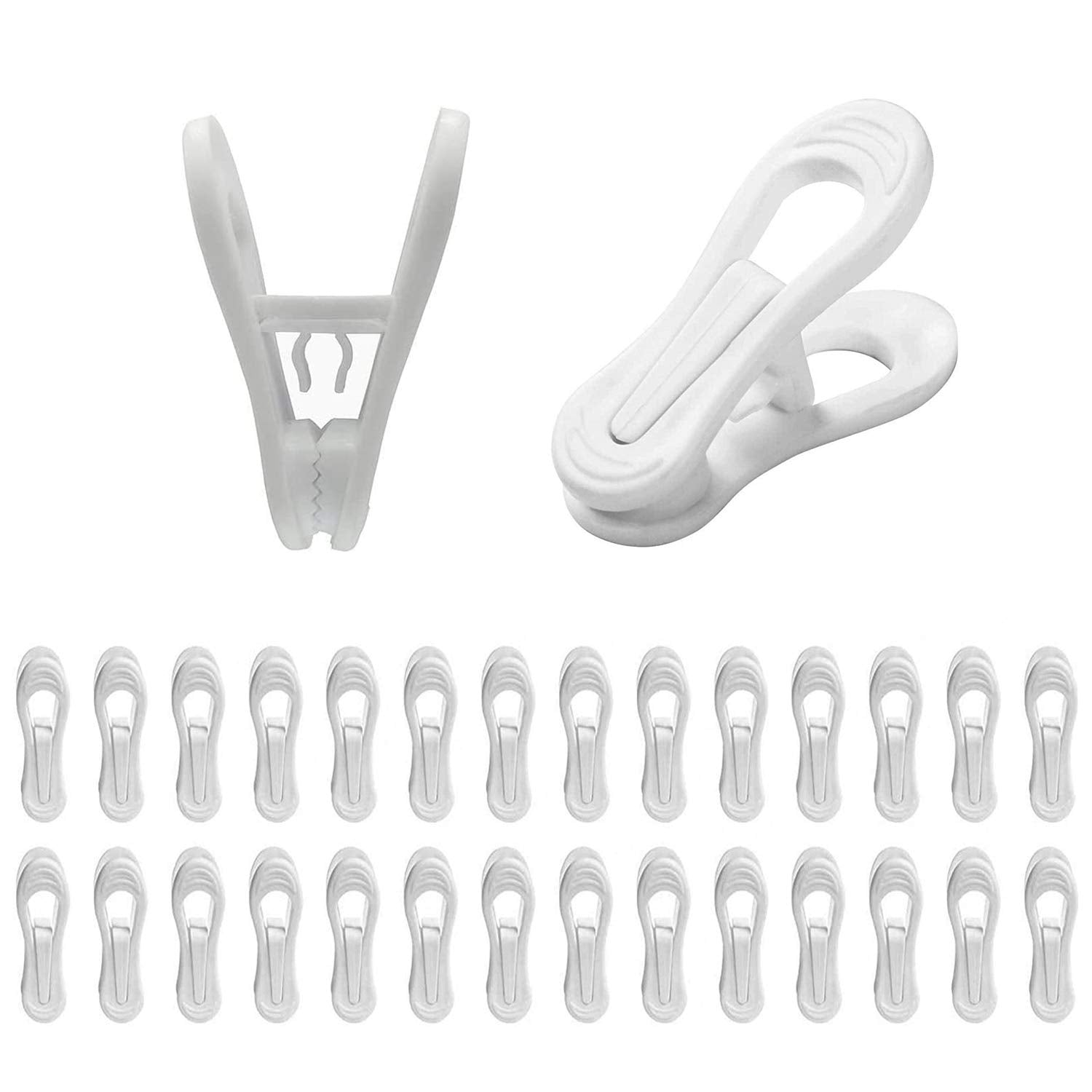 Krismya Hanger Clips For Hangers,30 Pcs Multi-Purpose Hanger Clips For Hangers White Finger Clips For Kids Hangers With Clips Pl