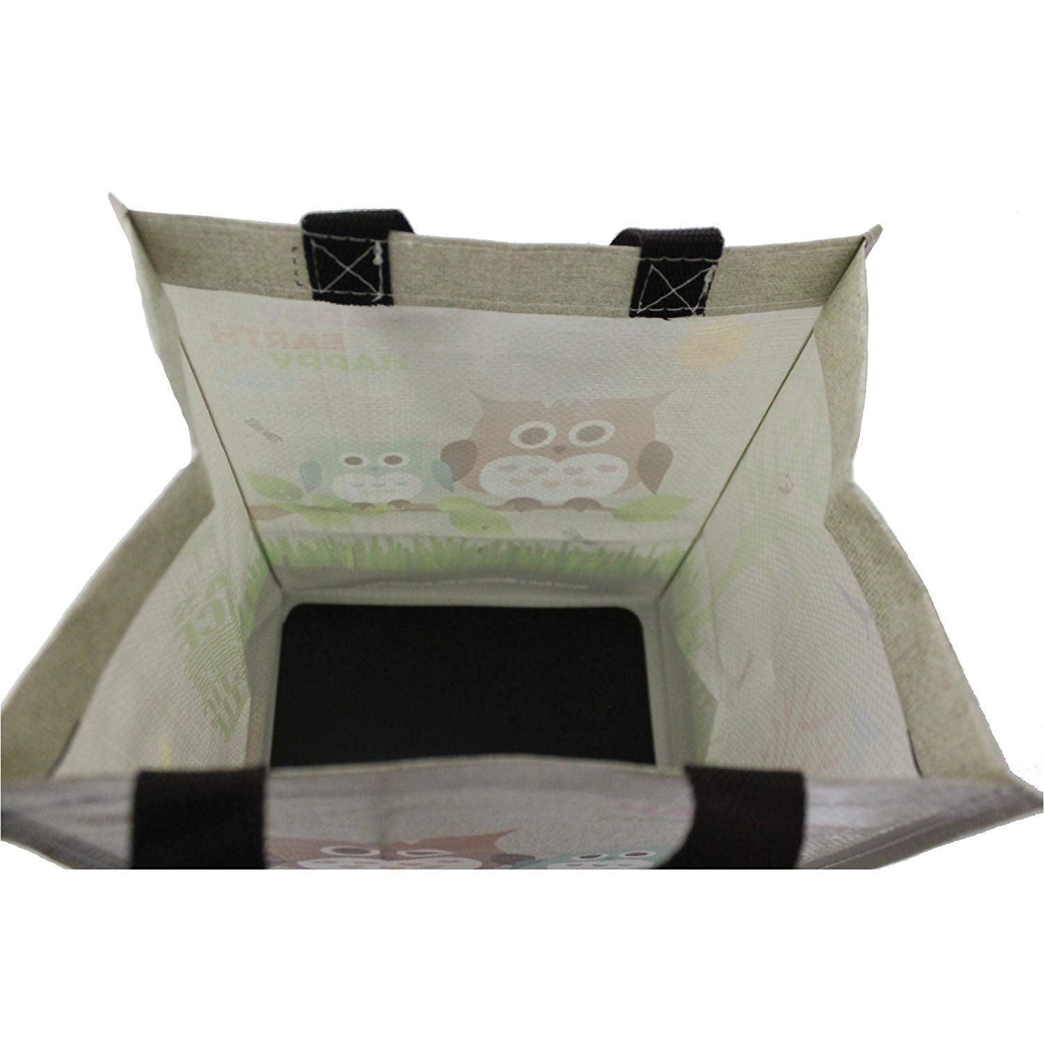 (2 Pack) Ecojeannie Laminated Mini Woven Reusable Grocery Shopping Bags, Made With A Minimum Of 95% Recycled Plastic