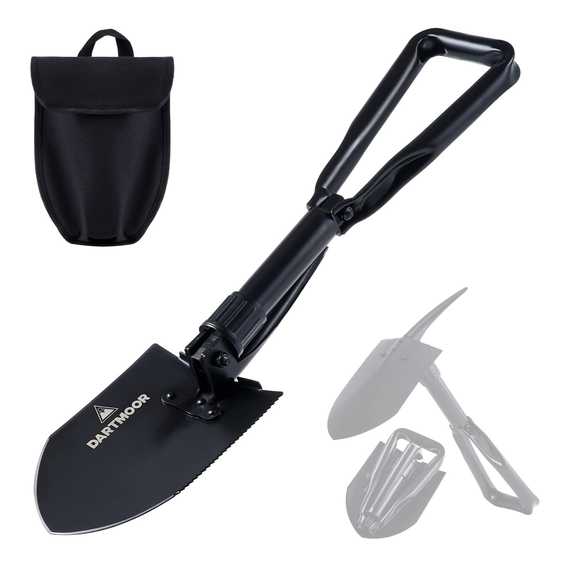 24 Larger Folding Shovel, High Carbon Steel Collapsible Shovel for Camping, Hiking, Digging, Backpacking, Sawing, Car Emergency,