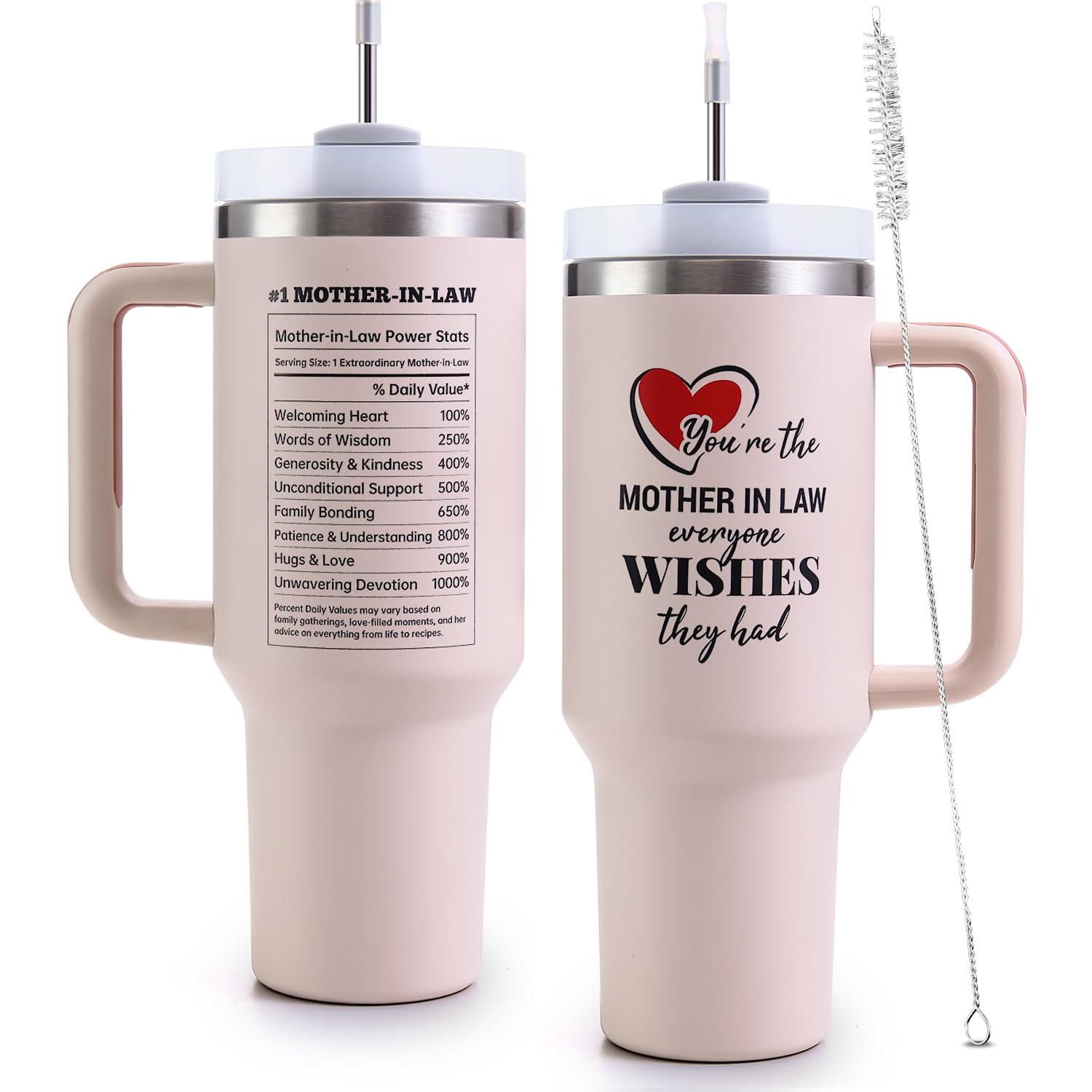 VoziSpace Mother in Law Tumbler Mothers Day Gift with Handle 40oz - Best Funny Mother in Law Mug Gifts for Birthday Mother s Day