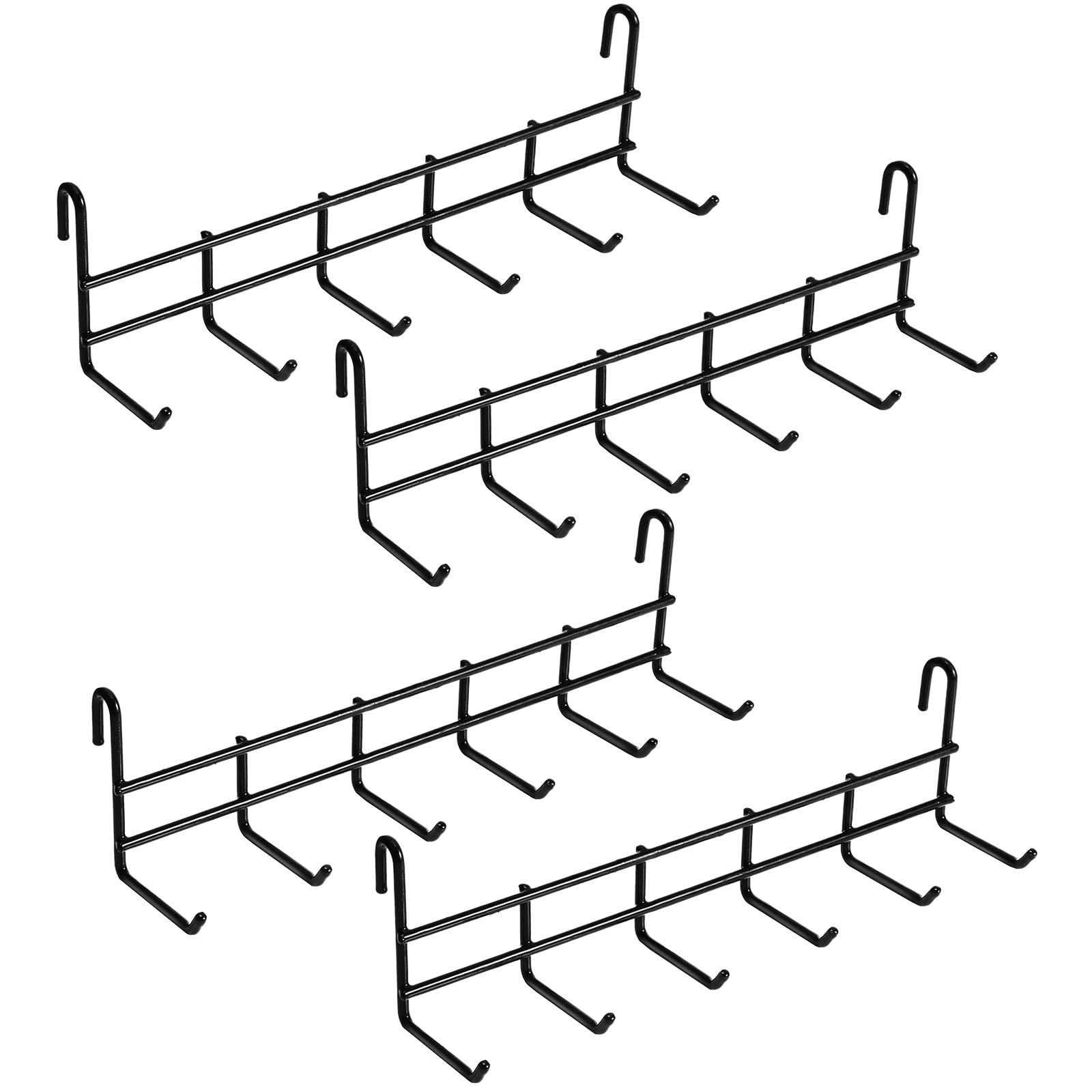 Coume Metal Grid Hooks Rack For Wall Grid Panel, 4 Pack Hanging Hooks For Wall Grid Storage And Display, Grid Wall Accessories B