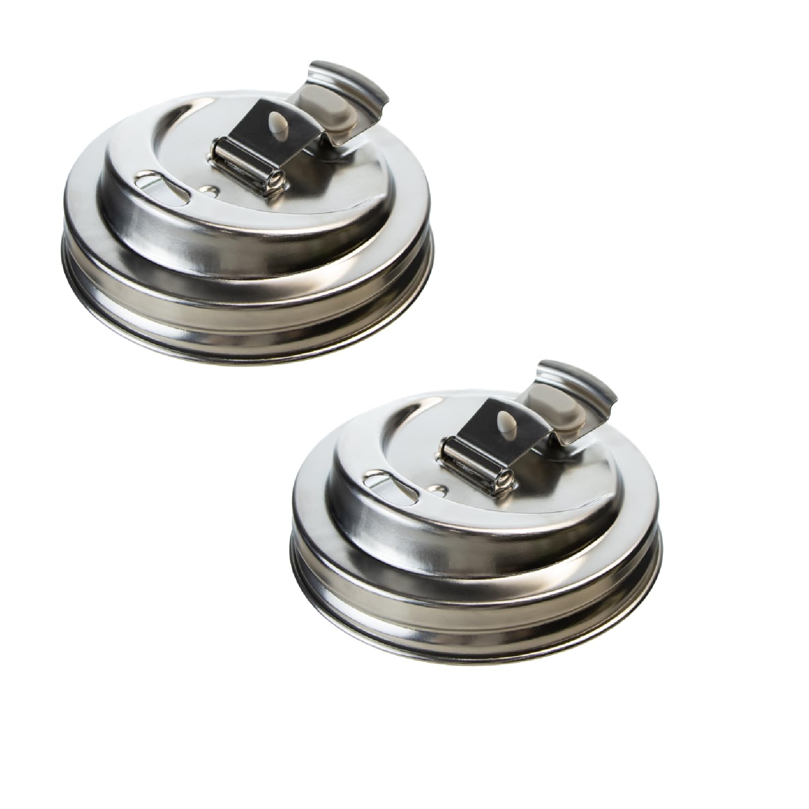 CHOULULUED 2PCS Mason Jar Drinking Lids,Stainless Steel Wide Mouth Mason Jar Sip Lid Accessories,Anticracking Leak Proof Seal Fl