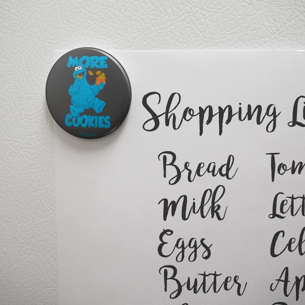 Sesame Street Cookie Monster More Cookies Kitchen Refrigerator Locker Button Magnet