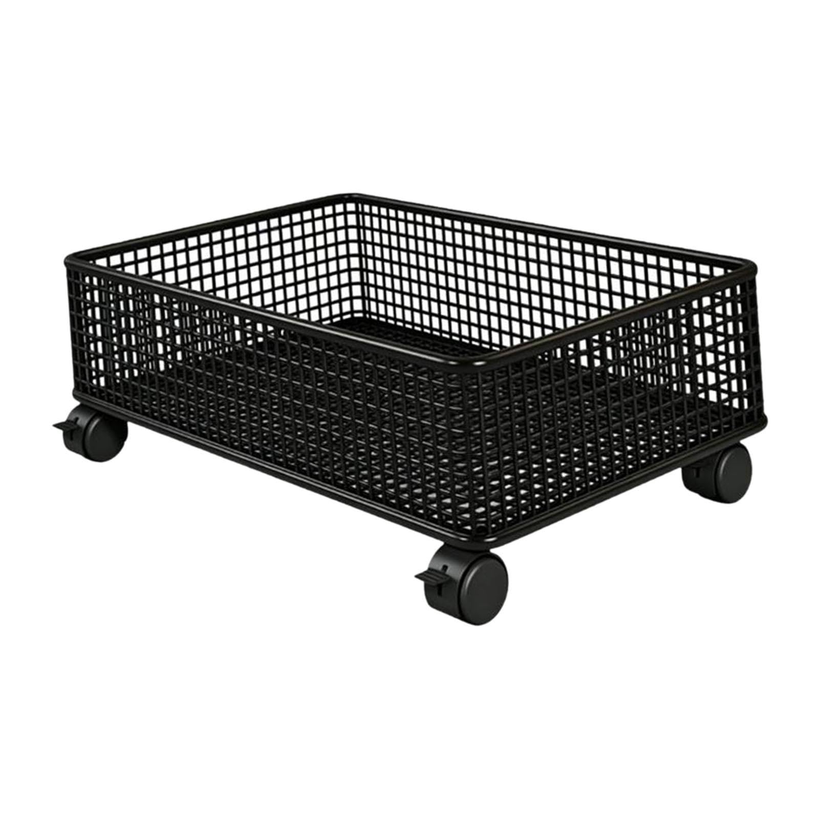 Merishopp Under Sink Organizer With Wheels Mesh Rolling Cart For Toys Cosmetics Office L