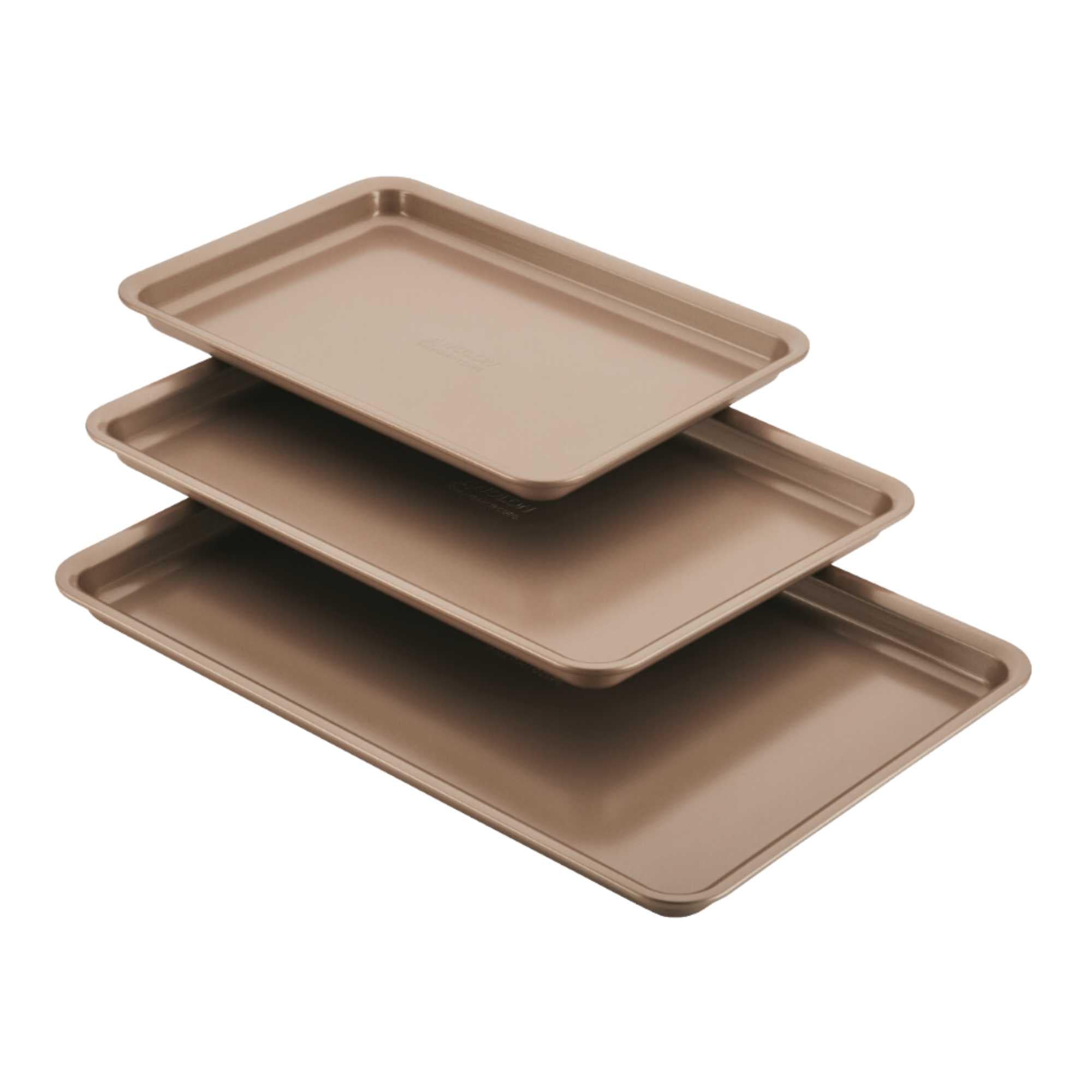 Anolon Gourmet Nonstick Bakeware Set With Nonstick Cookie Sheets / Baking Sheets - 3 Piece, Bronze Brown