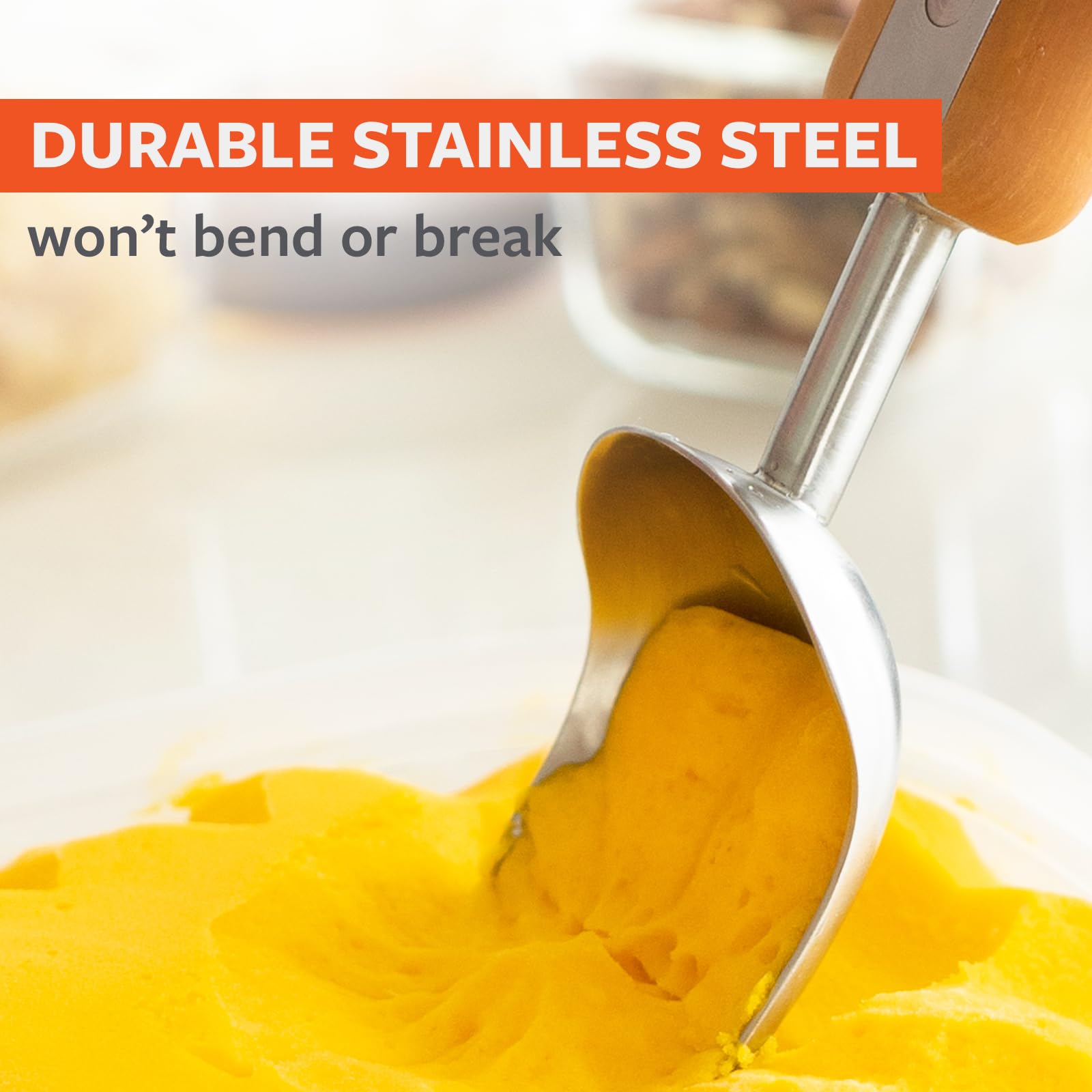 Full Circle The Baller, Stainless Steel Ice Cream Scoop: Effortless Scooping, Picture-Perfect Serves. Carves Through The Hardest