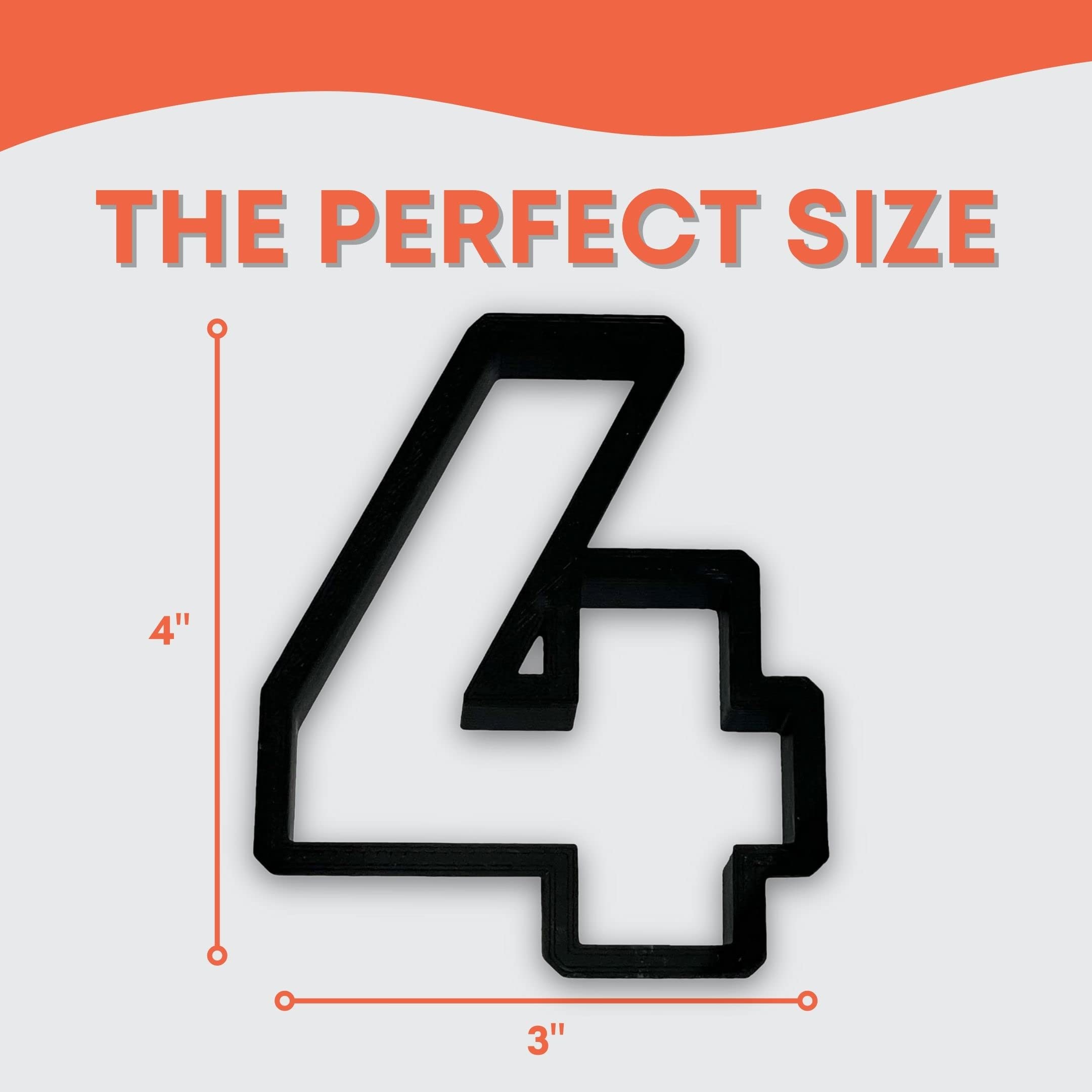 4 Block Numbers Cookie Cutter With Easy To Push Design (3.5 Inch)