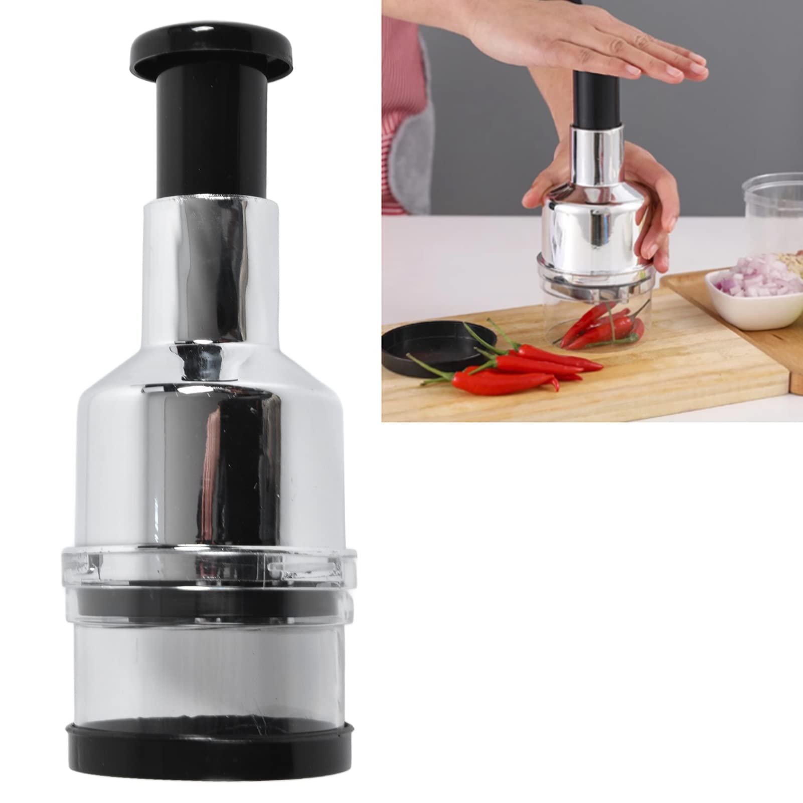 Stainless Steel Onion Chopper Hand Chopper For Vegetables Manual Onion Press Chopper Food Chopper For Veggies Onions Garlic Nuts