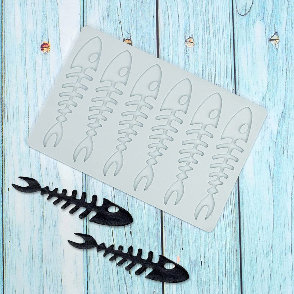 Fishbone Hollo Lobster Shape Lace Silicone Mold Chocolate Candy 3D Hollow Fishbone Ca ...