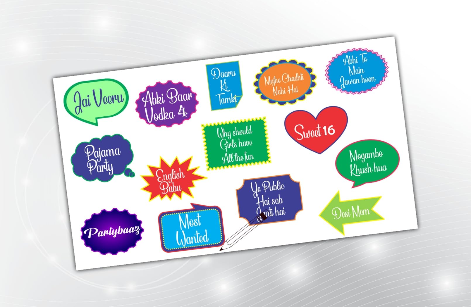 PartyStuff Party Theme Props  Party Speech Bubbles 9 (14 Cards)