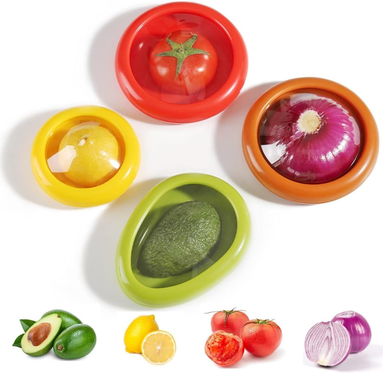 Upsimples Fruit And Vegetable Anti-Oxidation Storage Box,Fruit Storage Containers For Fridge,Silicone (Fruit And Vegetable Cover