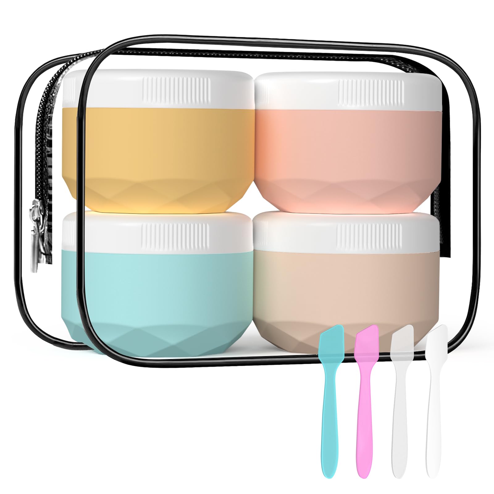 Travel Containers For Toiletries, Silicone Cream Jars Bpa Free, Tsa Approved 1Oz Travel Size Containers, Leak-Proof Travel Essen